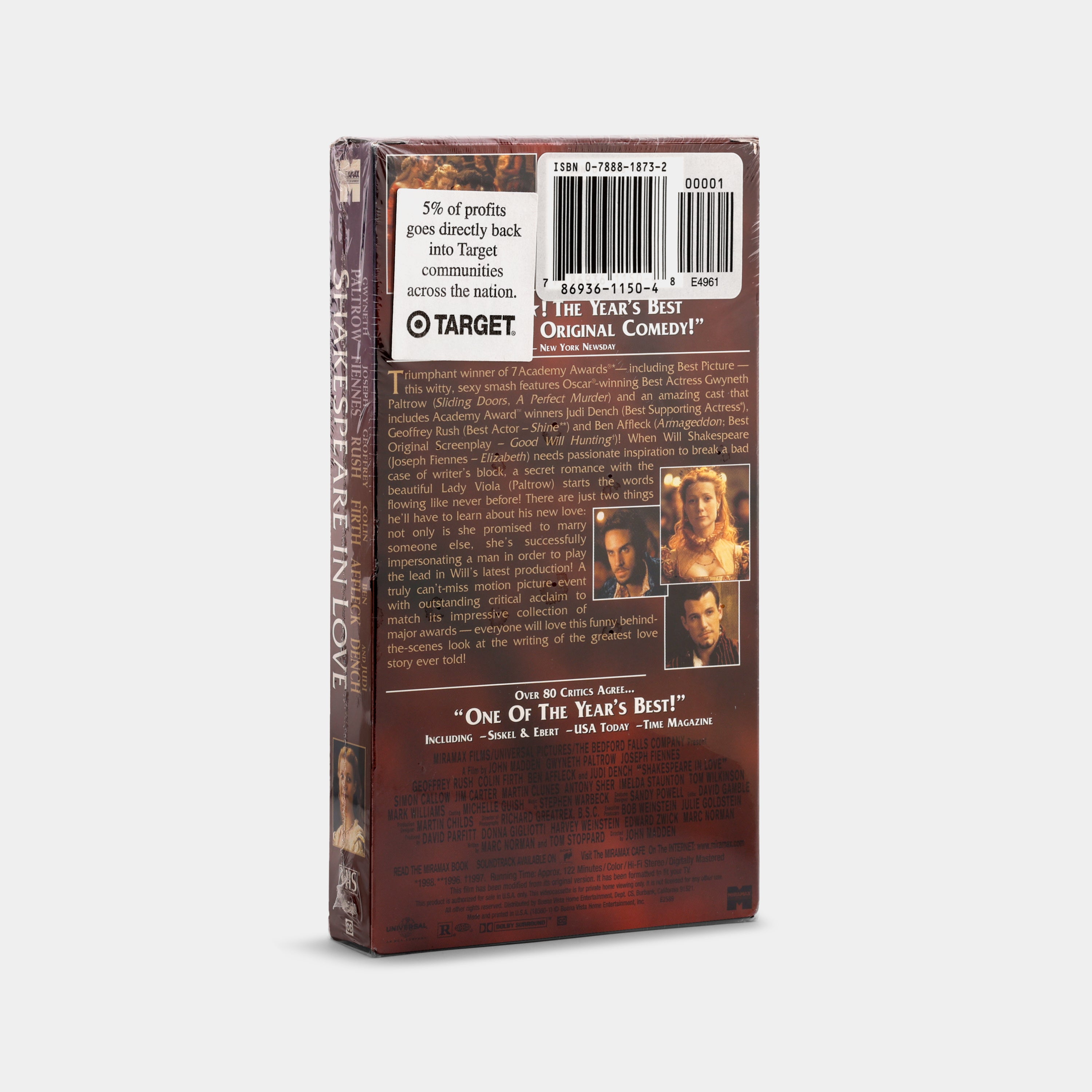 Shakespeare In Love (Sealed) VHS Tape