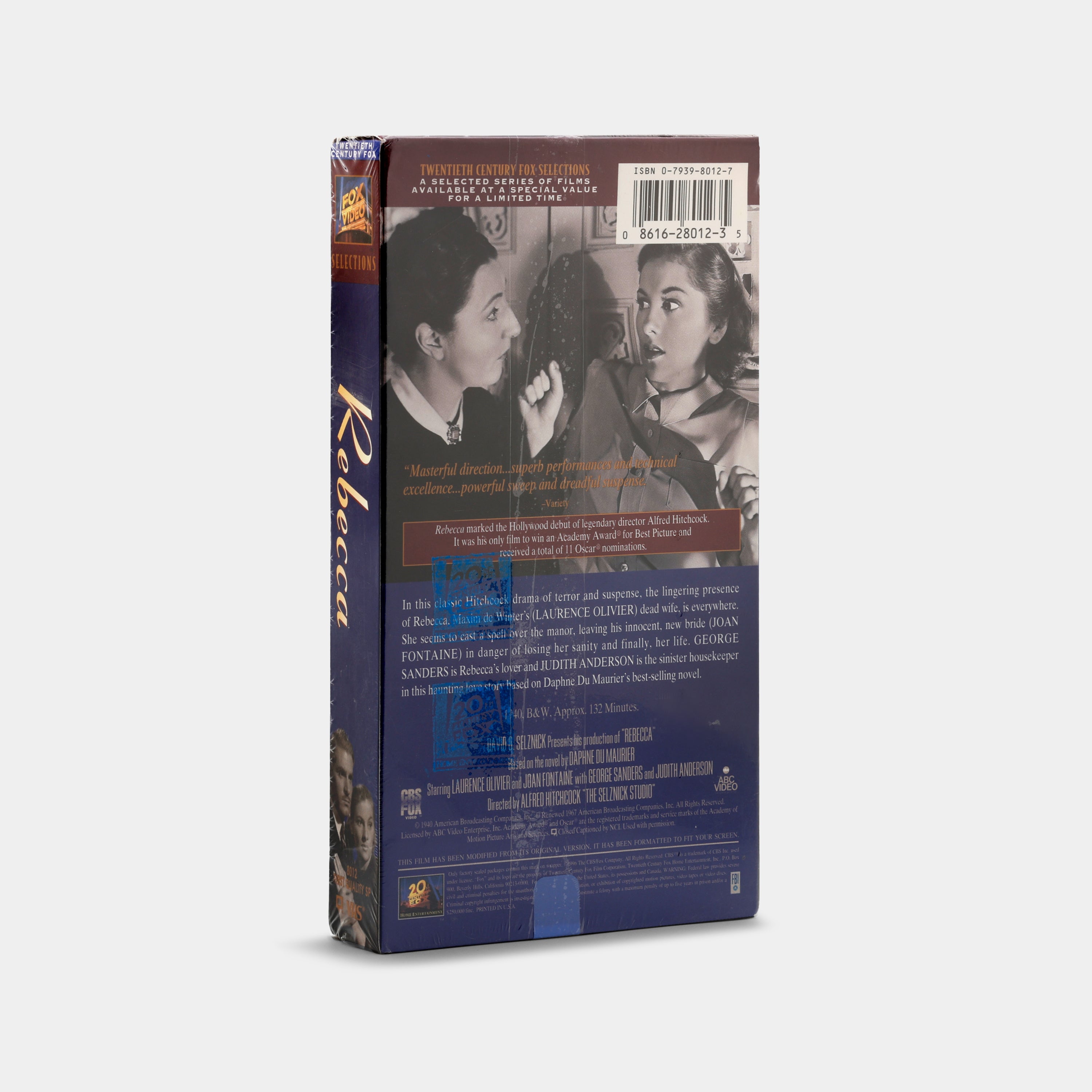 Rebecca (Sealed) VHS Tape