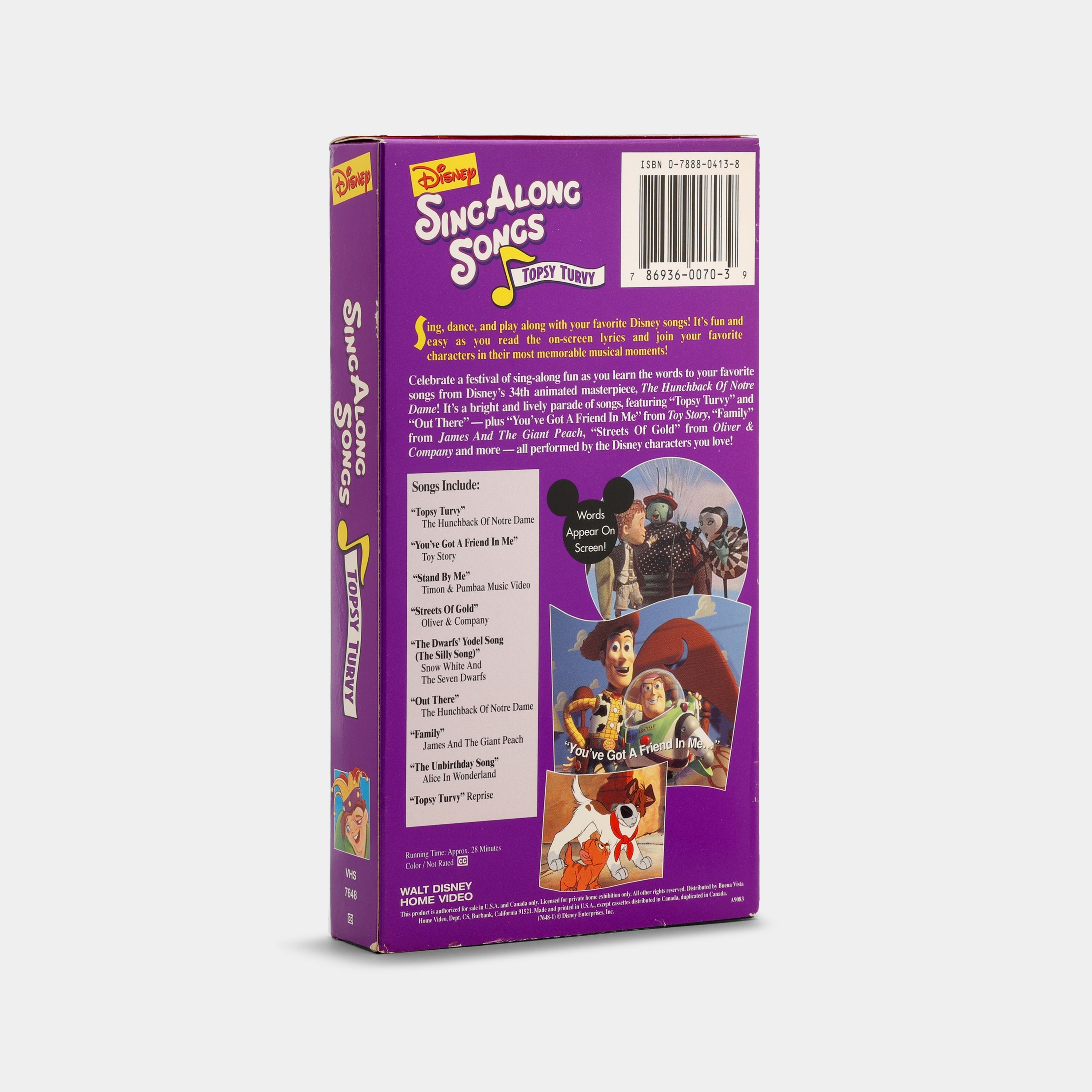 Disney Sing-Along Songs: The Hunchback of Notre Dame - Topsy Turvy VHS Tape