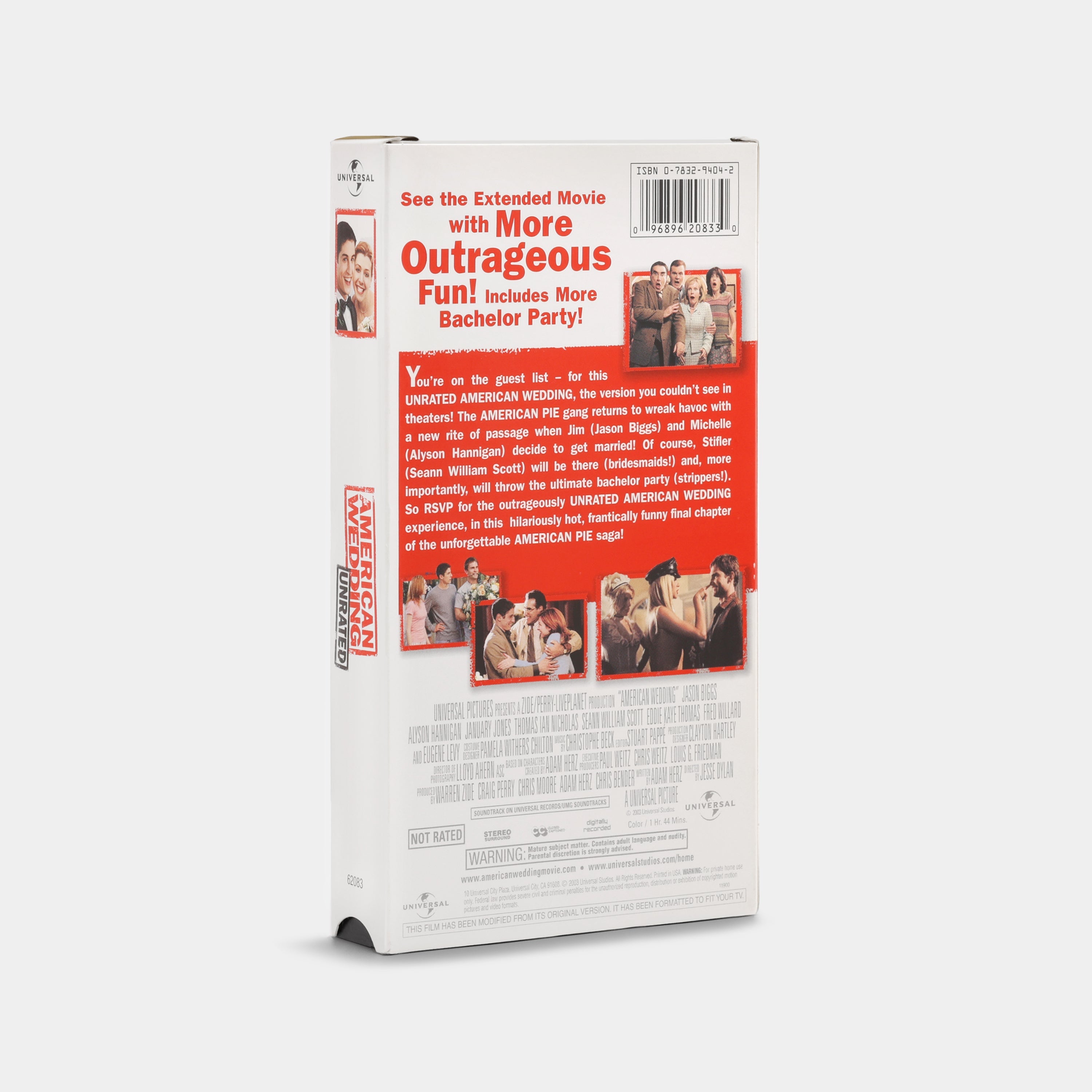 American Wedding (Unrated) VHS Tape