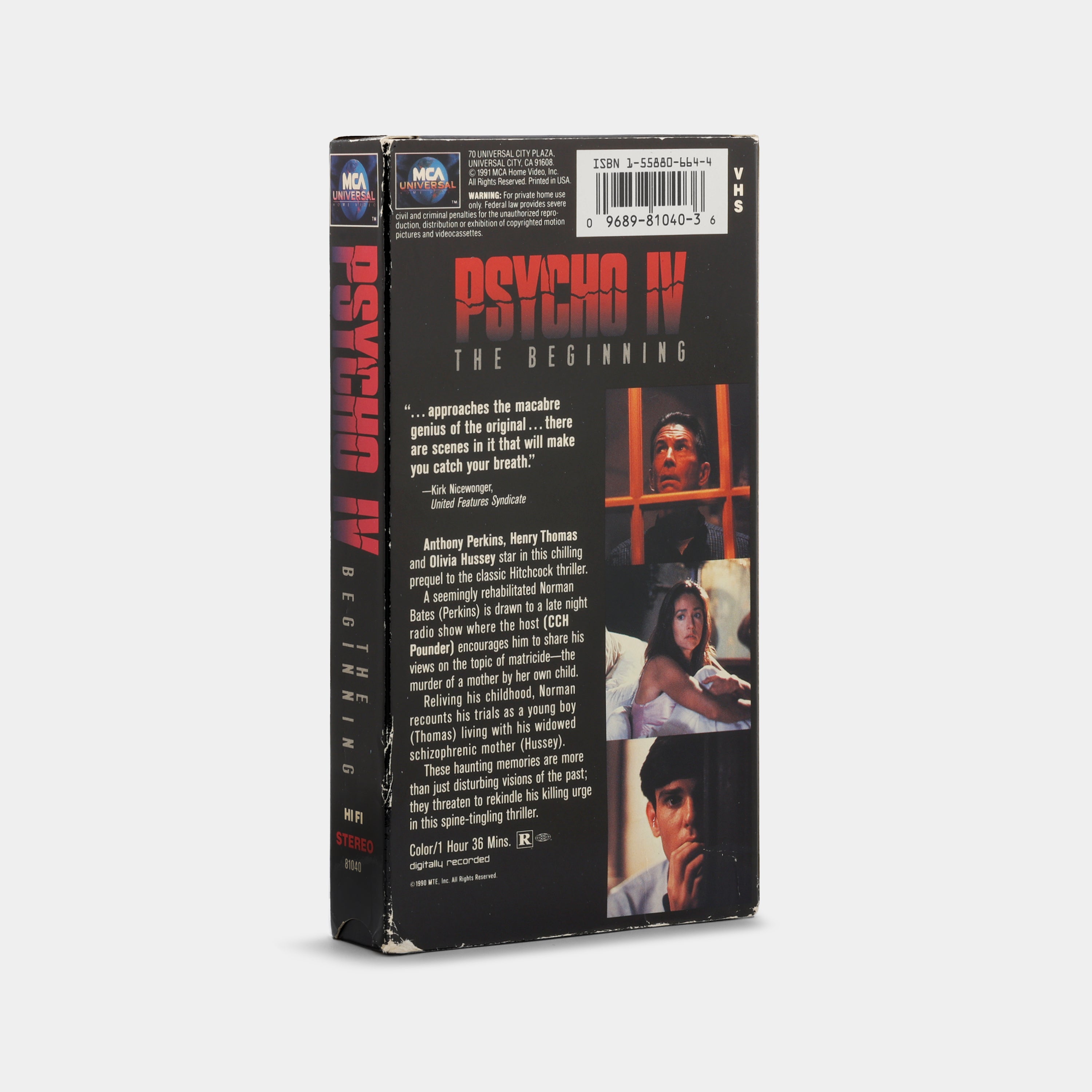 Psycho IV: The Beginning VHS Tape