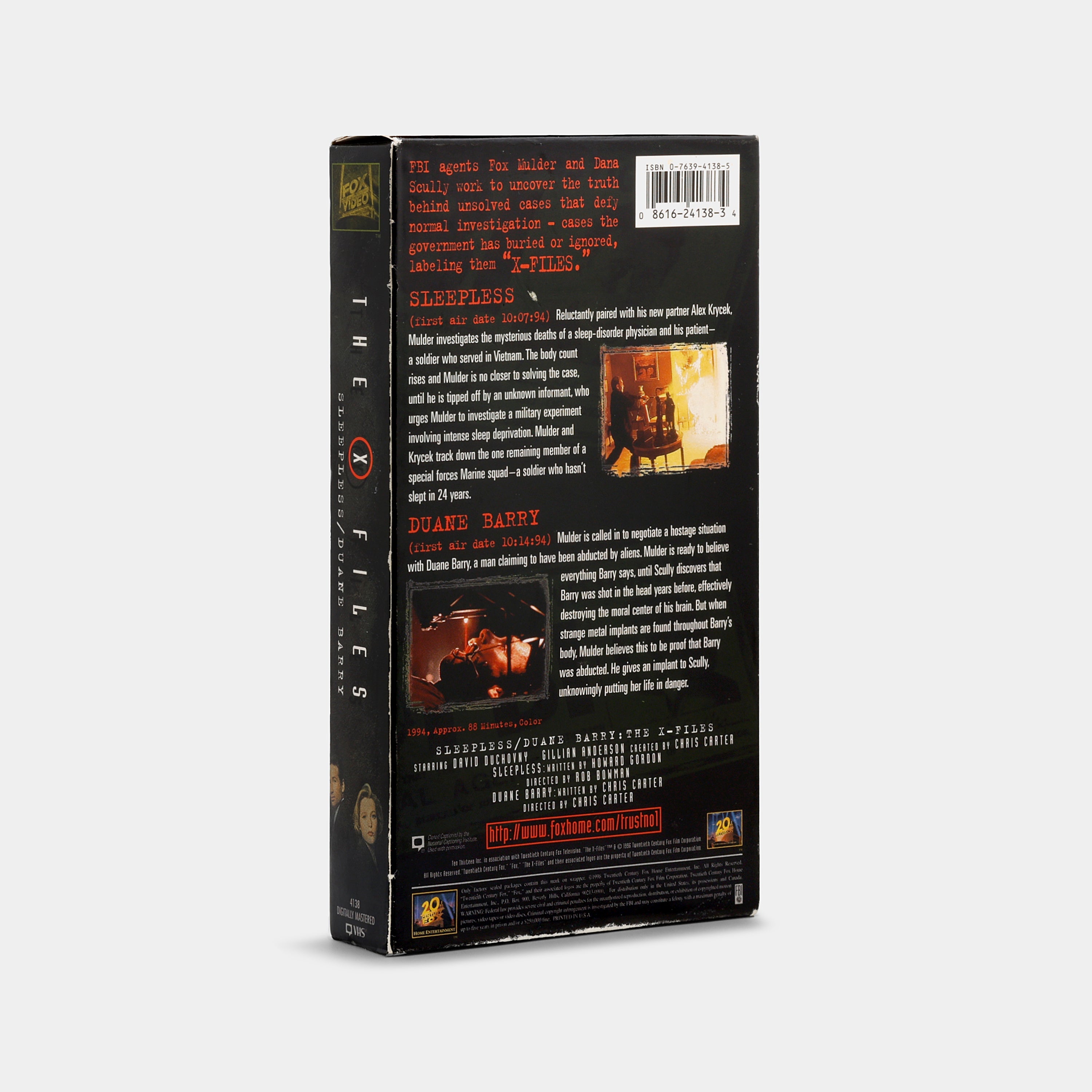 The X-Files: Sleepless / Duane Barry VHS Tape