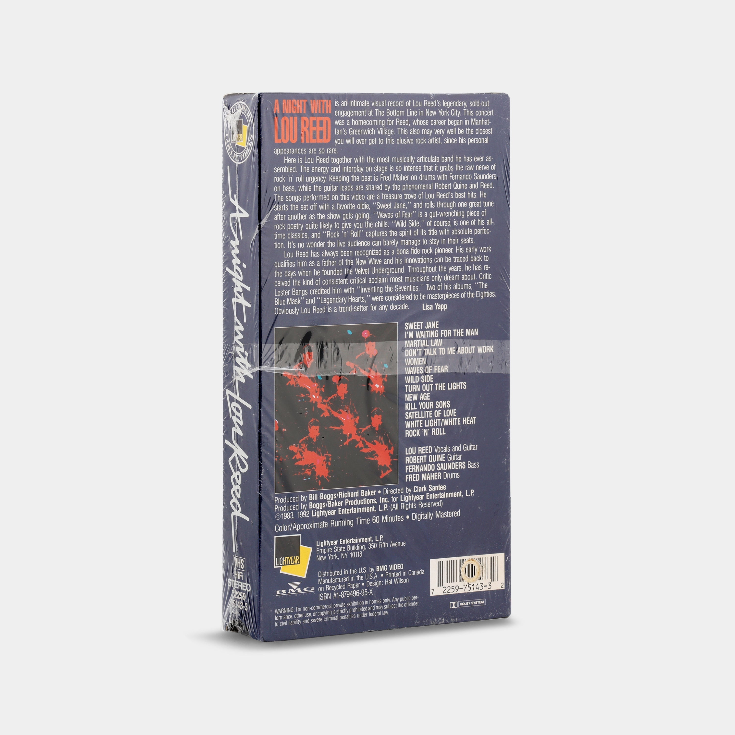 A Night With Lou Reed (Sealed) VHS Tape