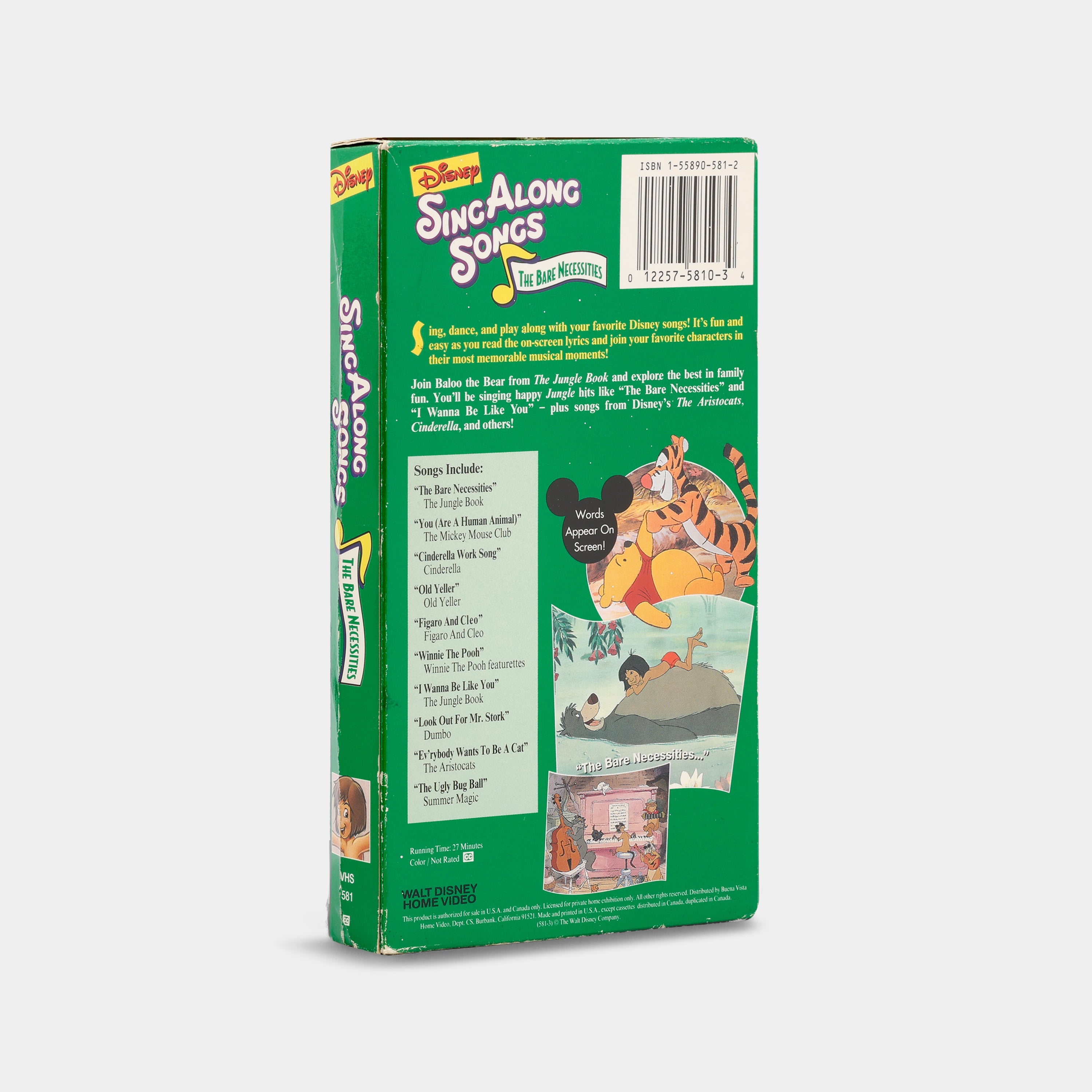 Disney Sing Along Songs: The Jungle Book - The Bare Necessities VHS Tape