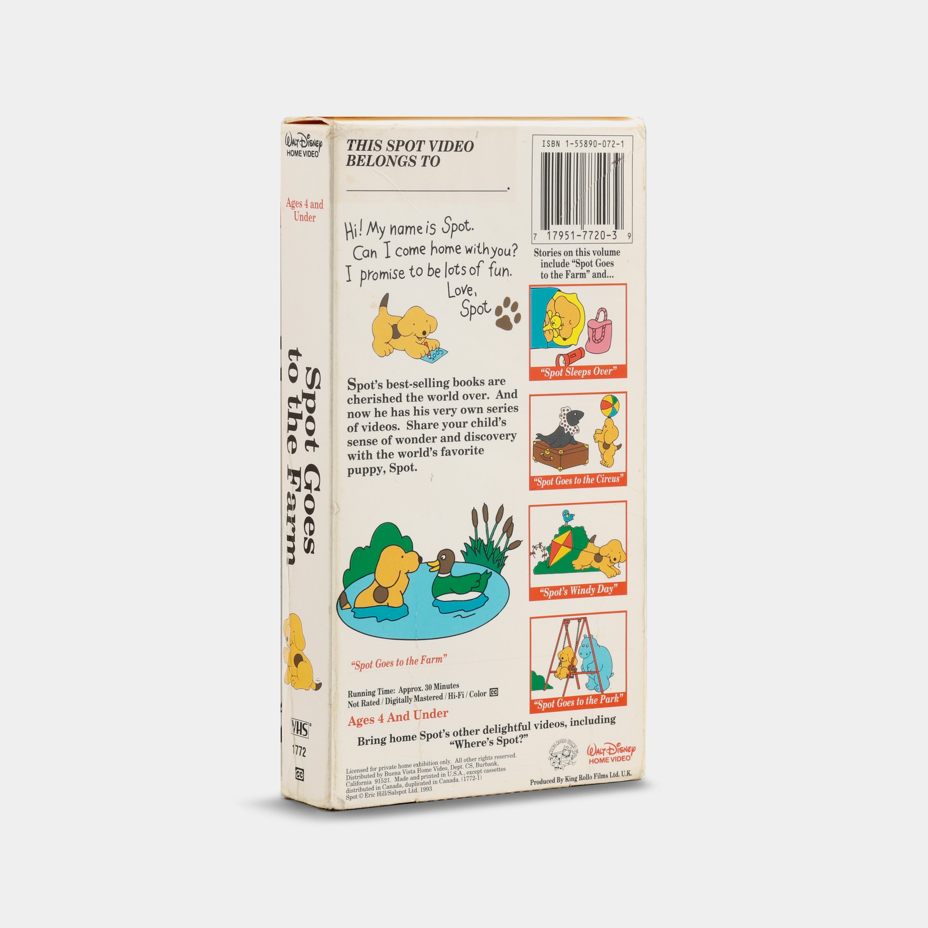 Spot Goes to the Farm VHS Tape