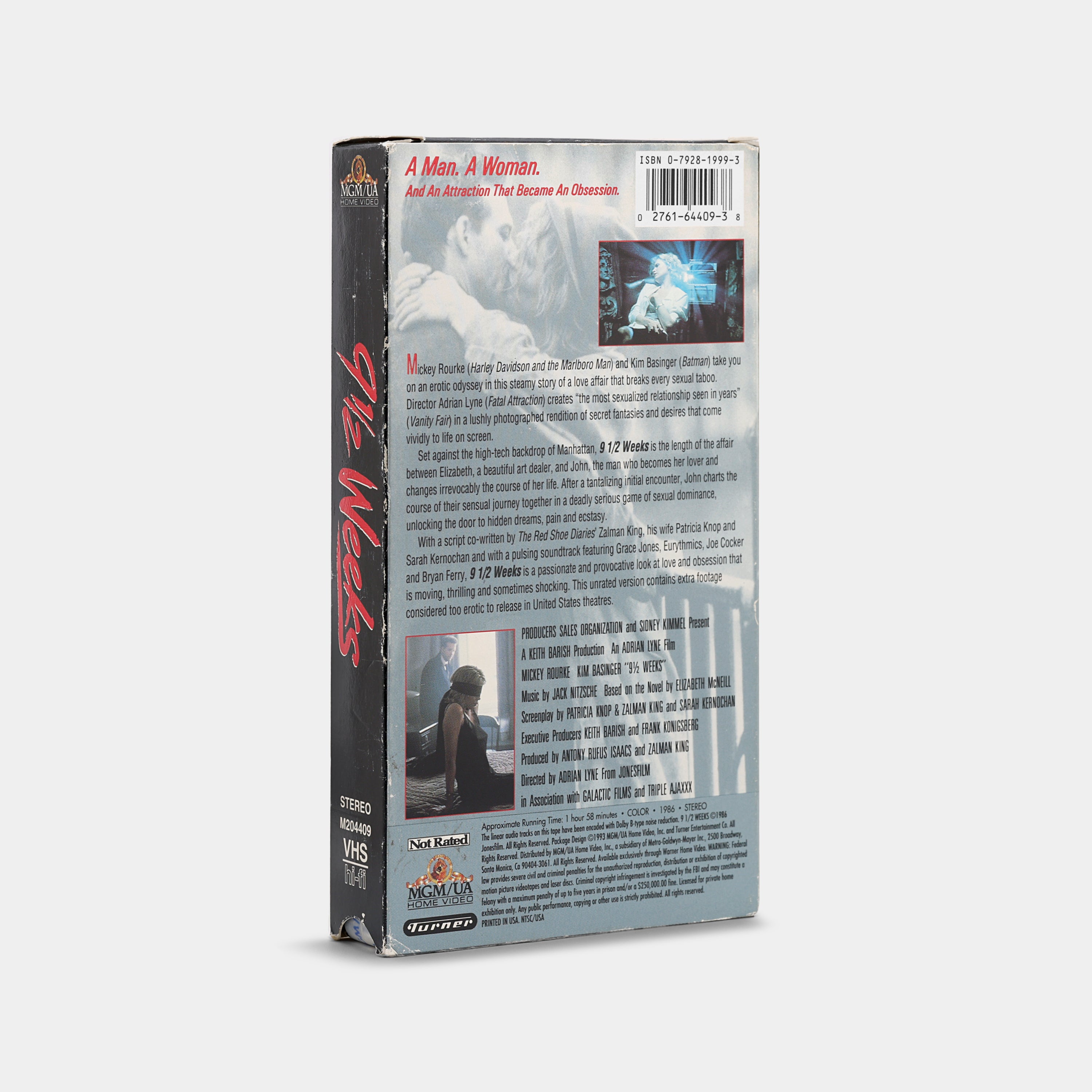 9 1/2 Weeks  (Original Uncut, Uncensored Version) VHS Tape