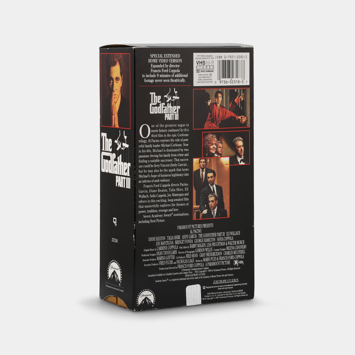 The Godfather Part III (Final Director's Cut) VHS Tape