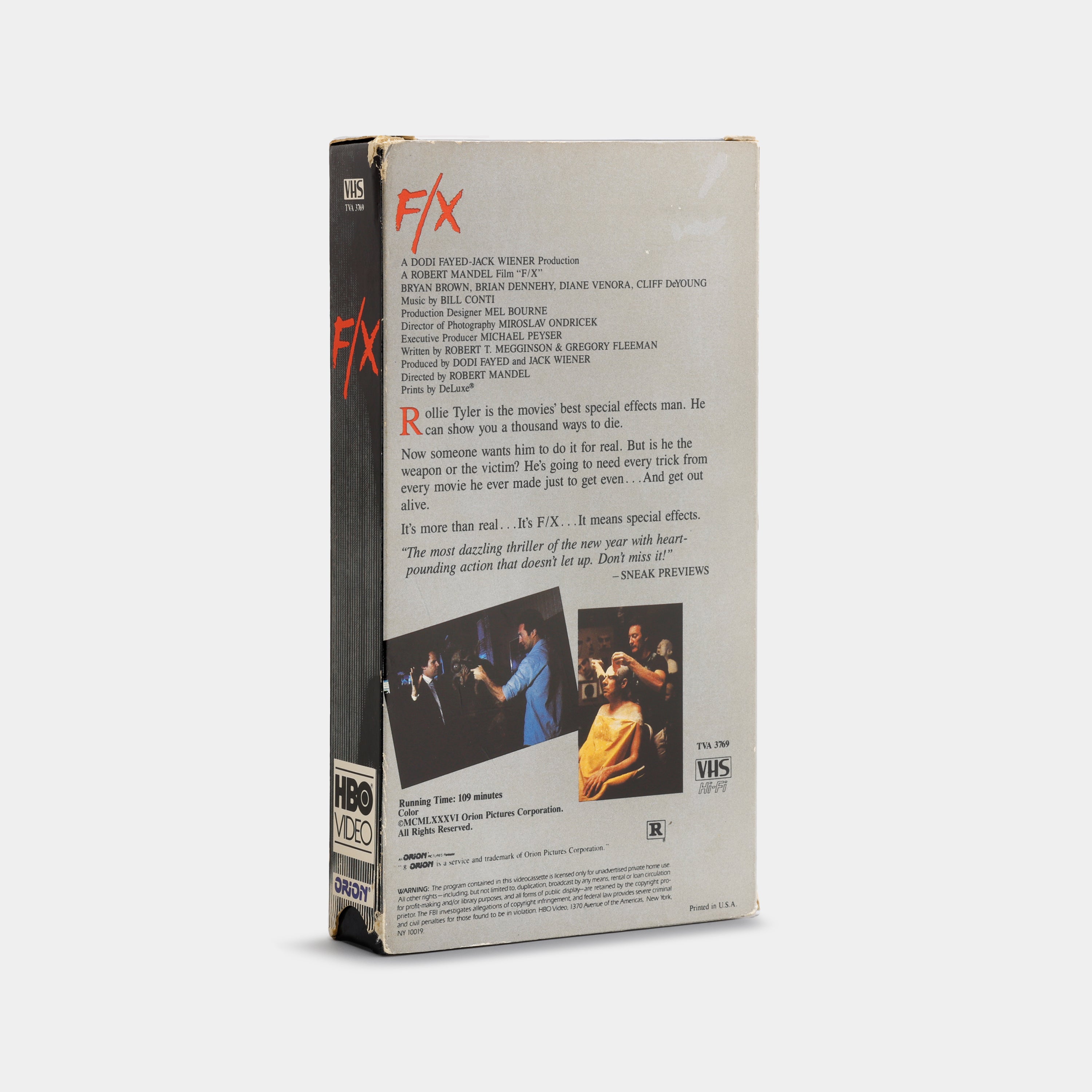 F/X (HBO Video) VHS Tape