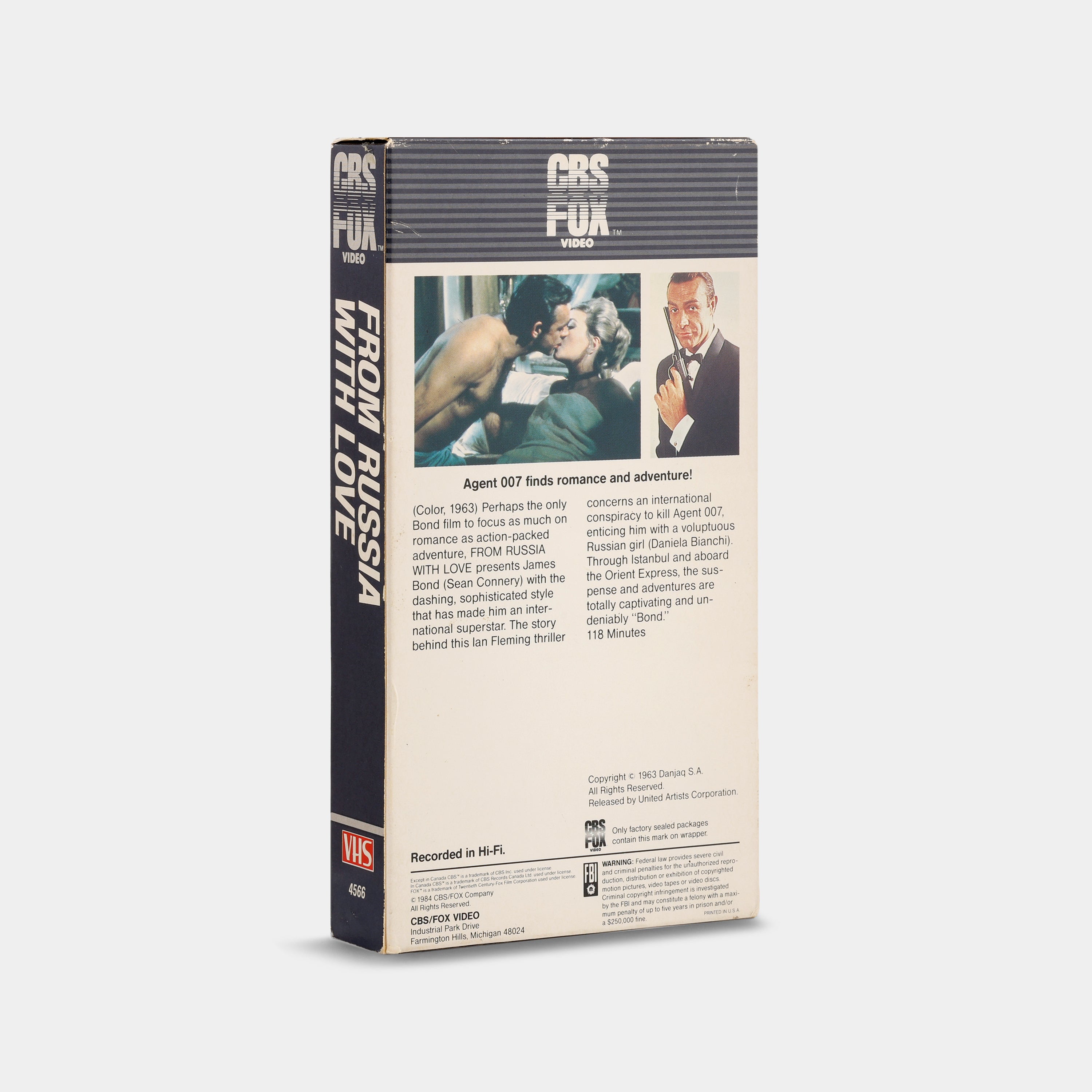 James Bond 007: From Russia with Love (CBS/Fox Video) VHS Tape