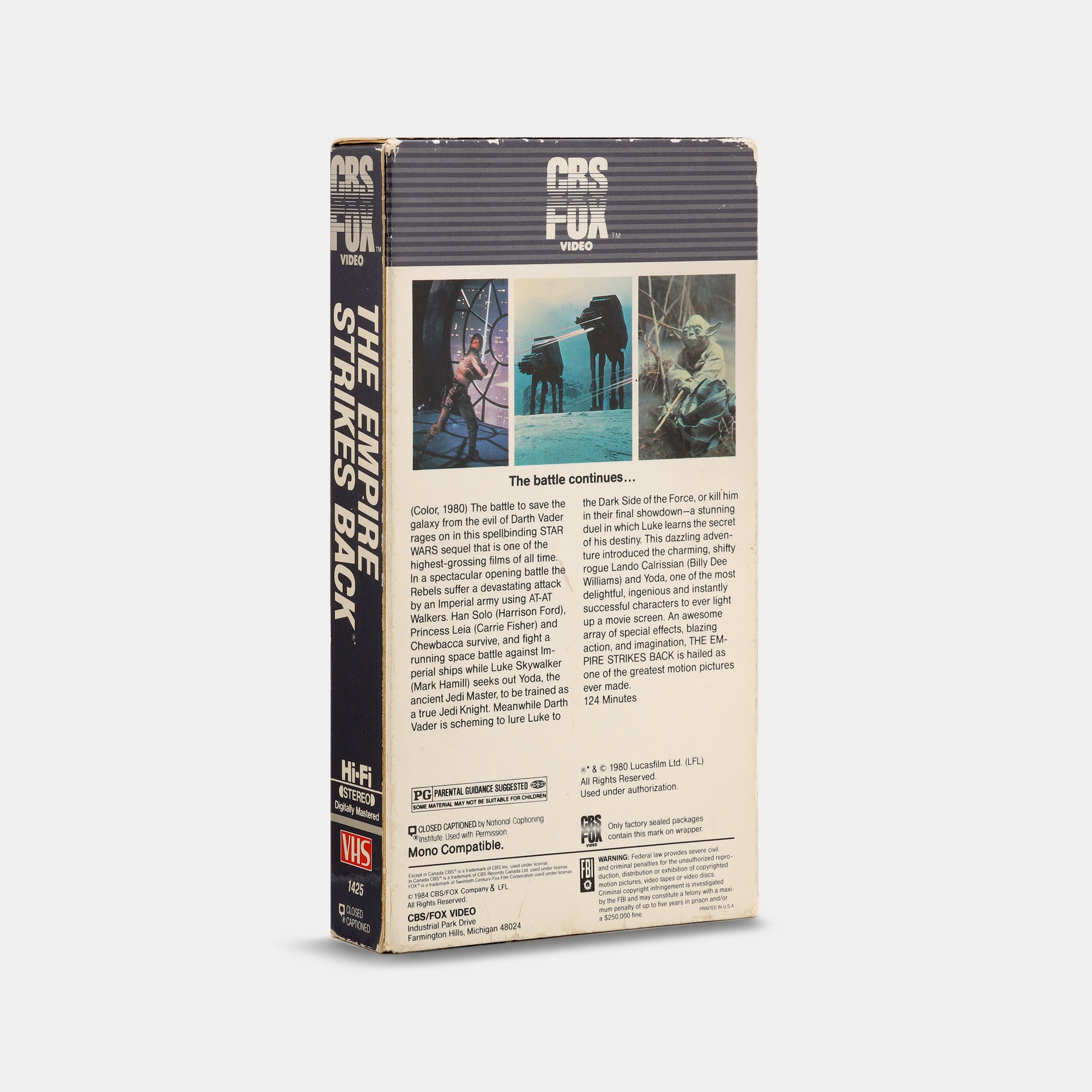 Star Wars Episode V: The Empire Strikes Back (CBS/Fox Video) VHS Tape