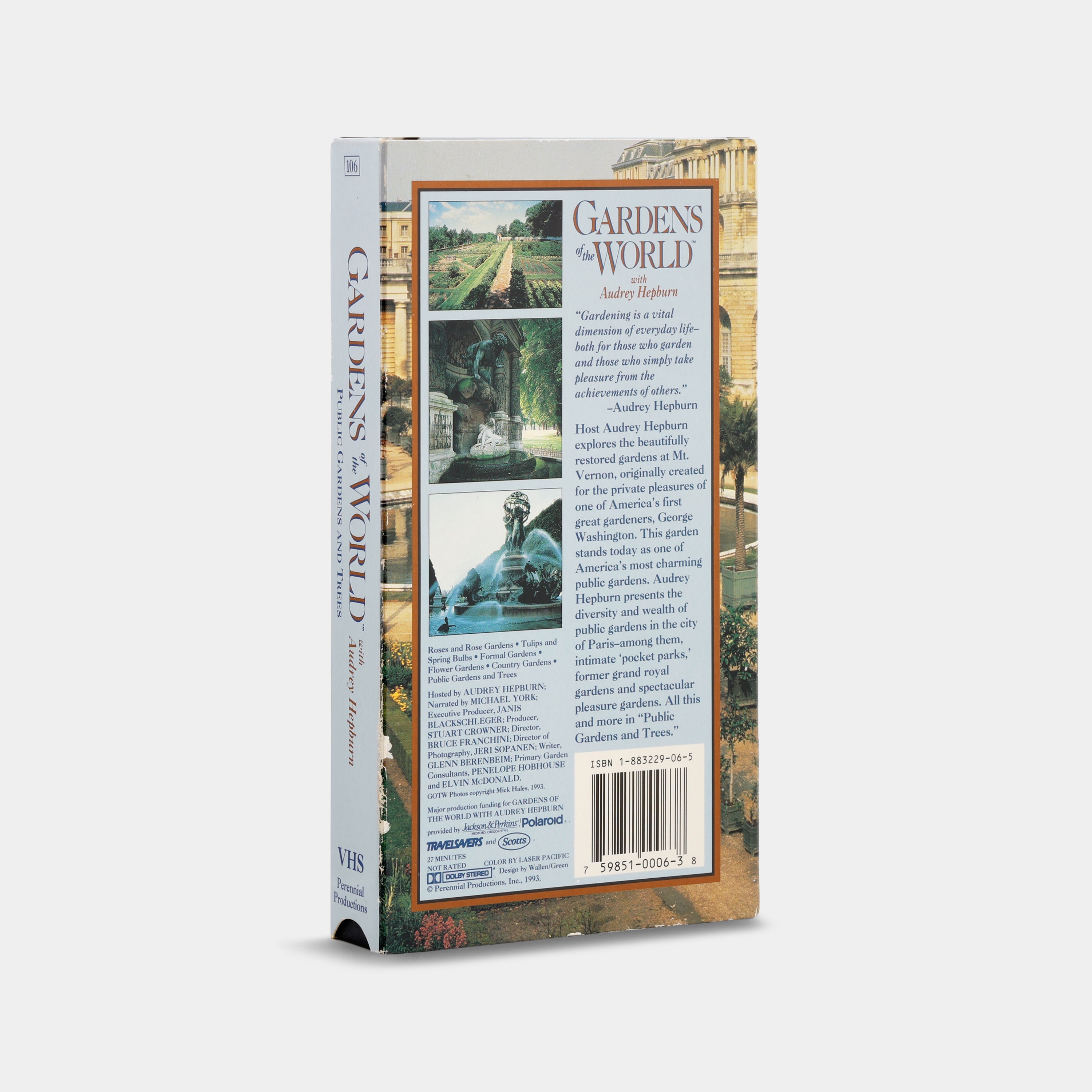 Gardens of the World with Audrey Hepburn: Public Gardens and Trees VHS Tape