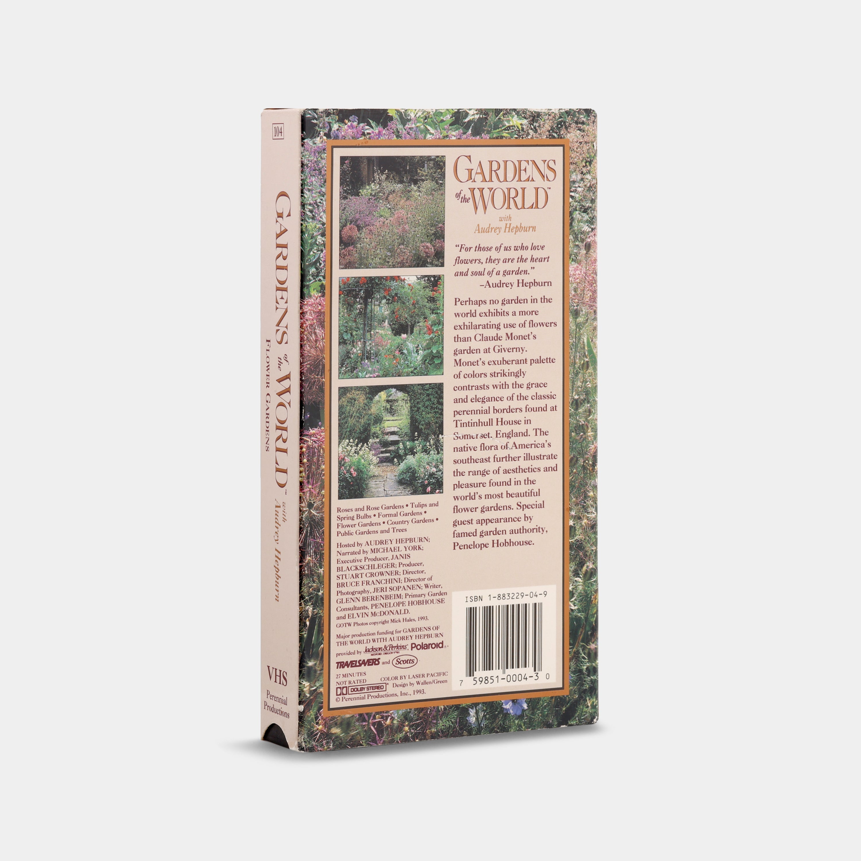Gardens of the World with Audrey Hepburn: Flower Gardens VHS Tape