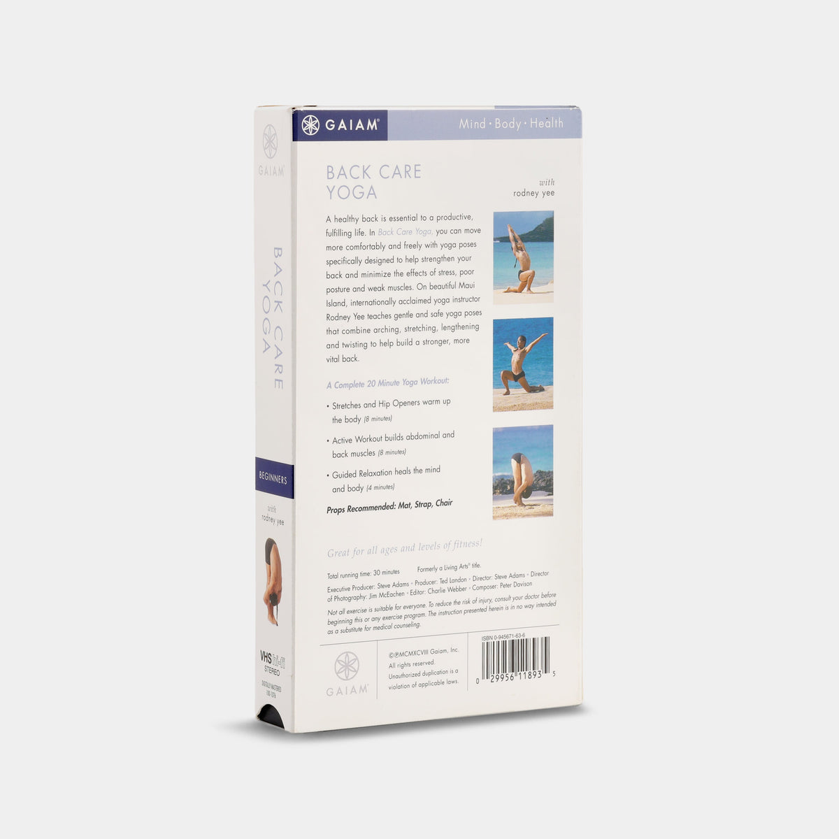 Back Care Yoga VHS Tape