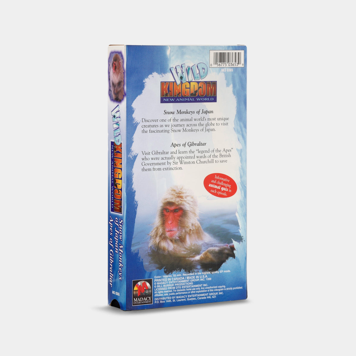 Wild Kingdom: New Animal World – Snow Monkeys of Japan / Apes of Gibraltar VHS Tape