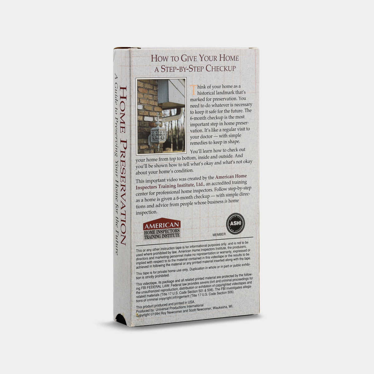 Home Preservation: A Guide to Preserving Your Home for the Future VHS Tape