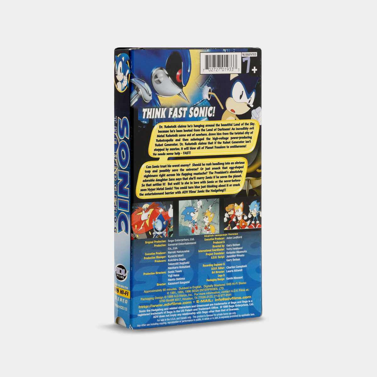Sonic the Hedgehog: The Movie VHS Tape