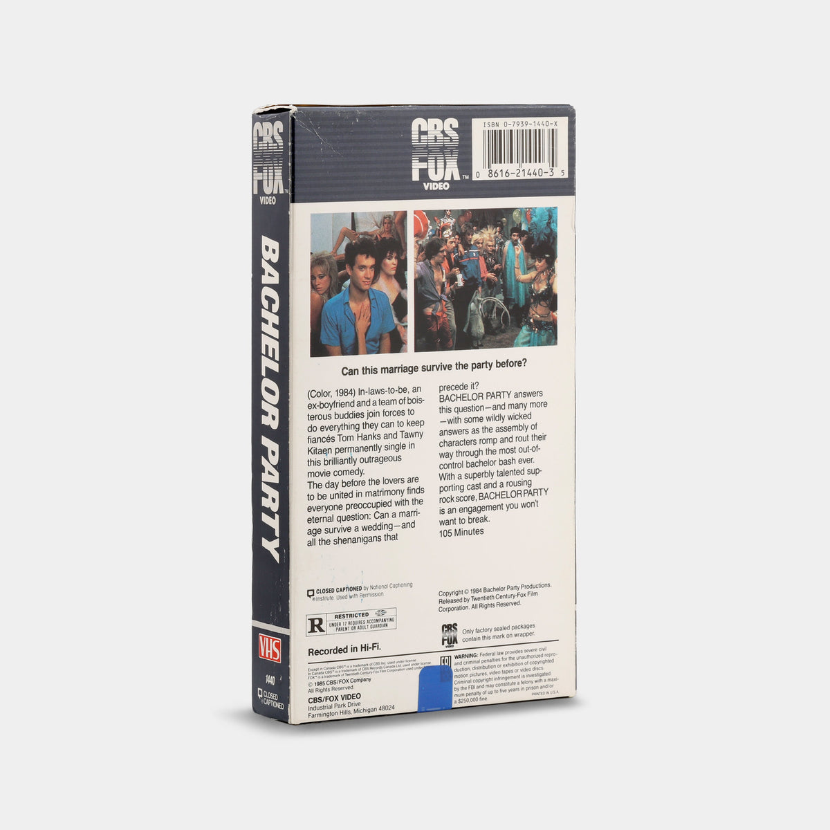 Bachelor Party (CBS/Fox Video) VHS Tape