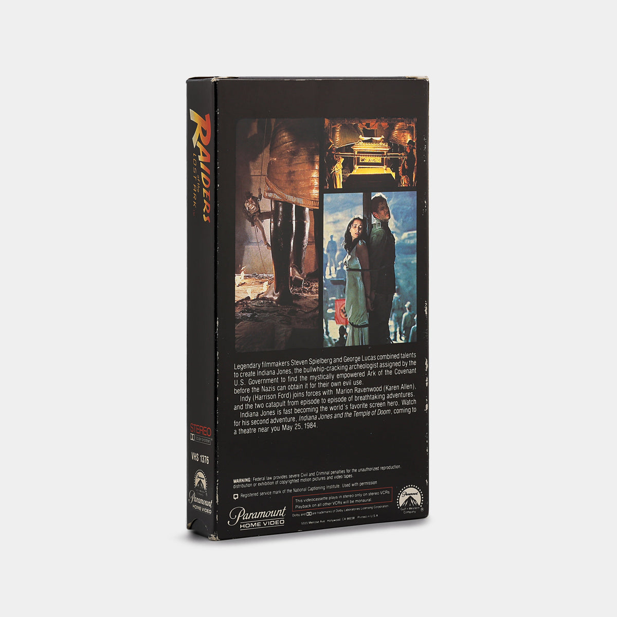 Raiders of the Lost Ark VHS Tape