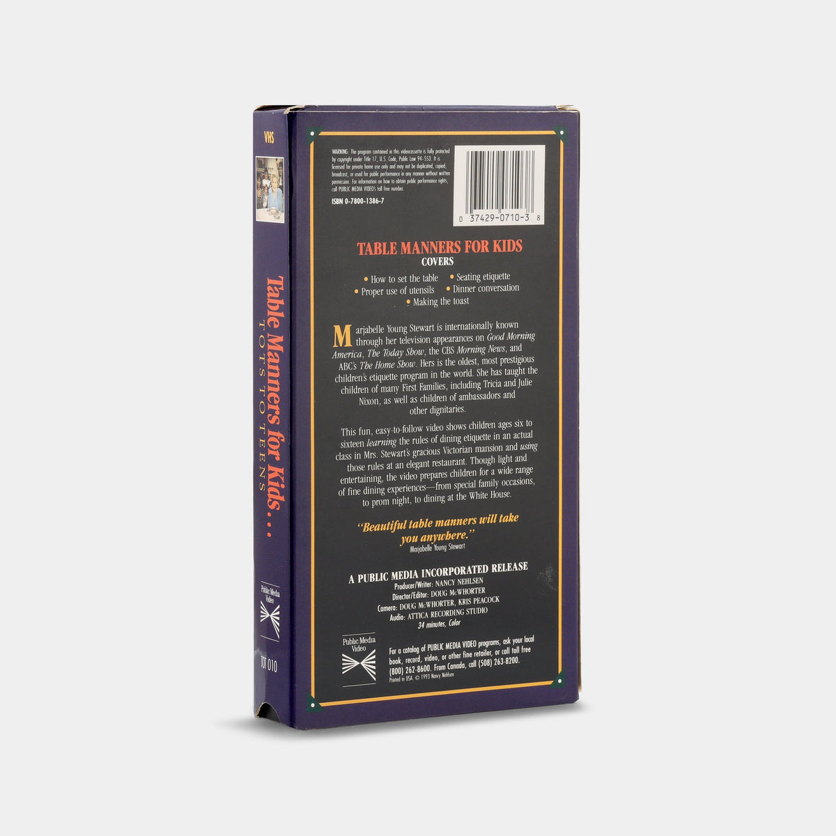 Table Manners for Kids: Tots to Teens VHS Tape