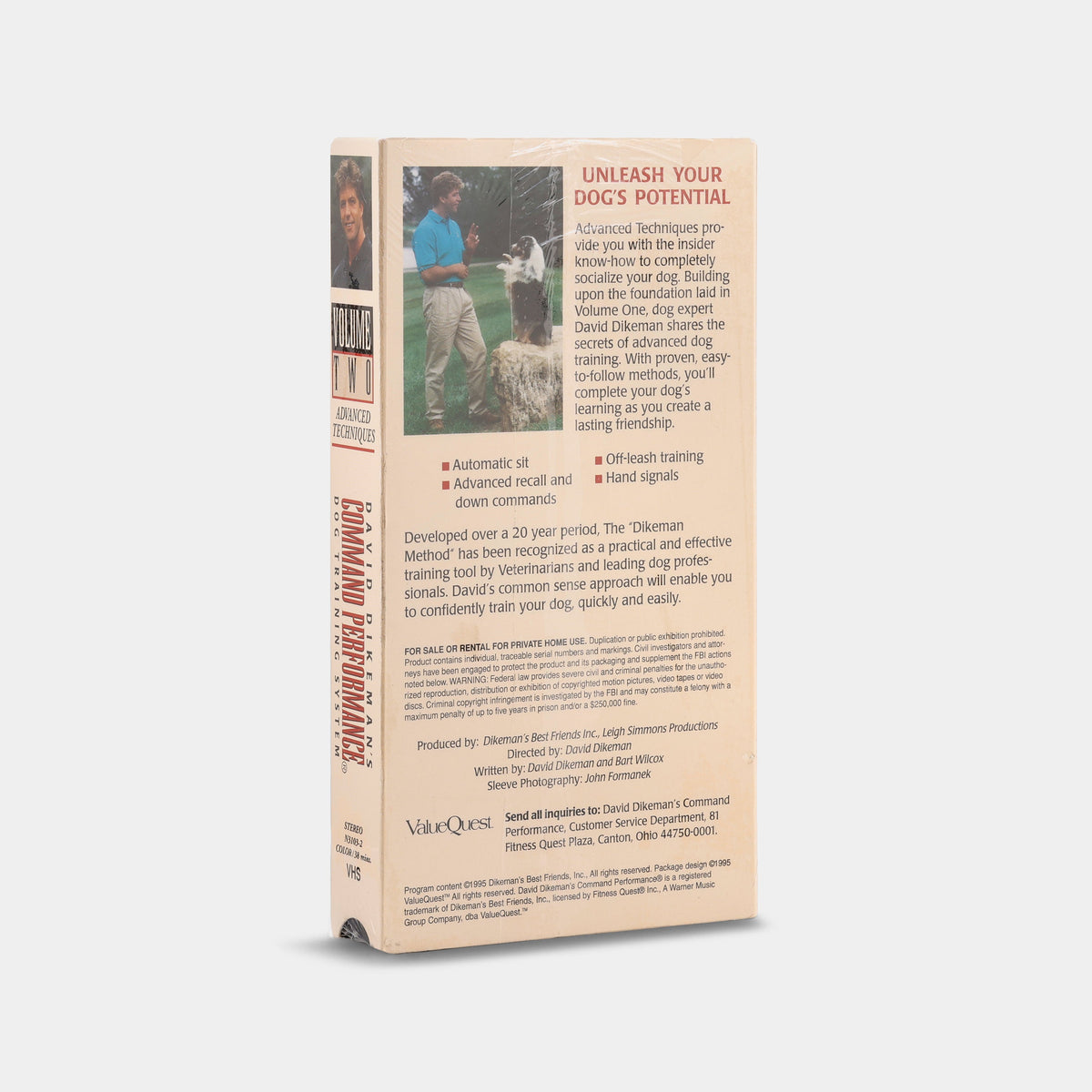 David Dikeman's Command Performance Dog Training System: Volume Two - Advanced Techniques (Sealed) VHS Tape