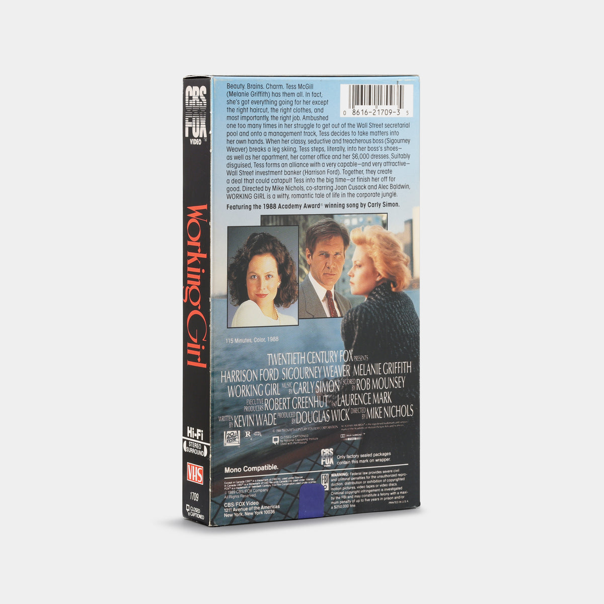 Working Girl (CBS/Fox Video) VHS Tape