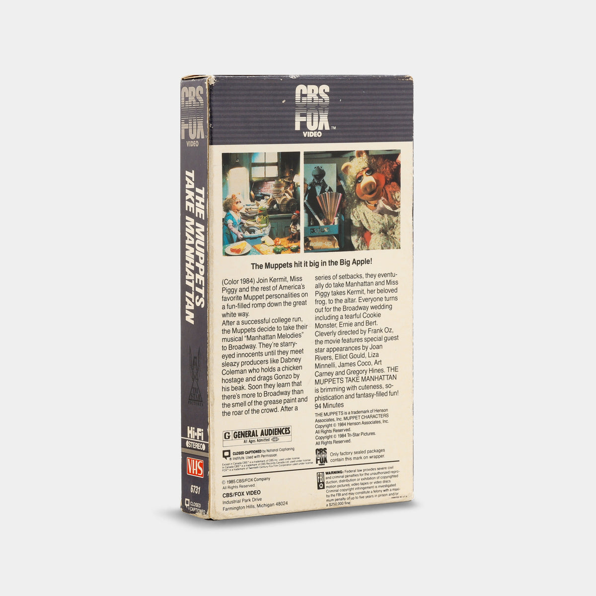The Muppets Take Manhattan (CBS/Fox Video) VHS Tape