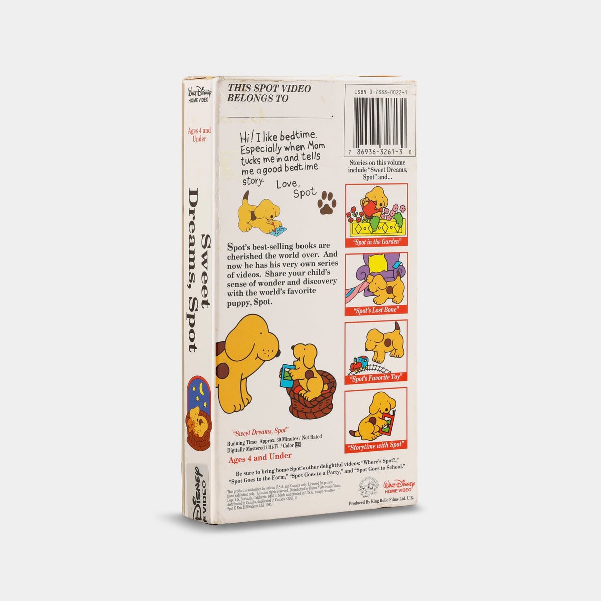 Sweet Dreams, Spot VHS Tape