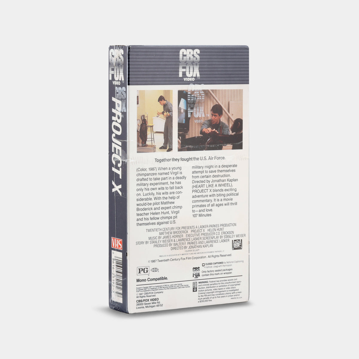Project X (CBS/Fox Video) (Sealed) VHS Tape