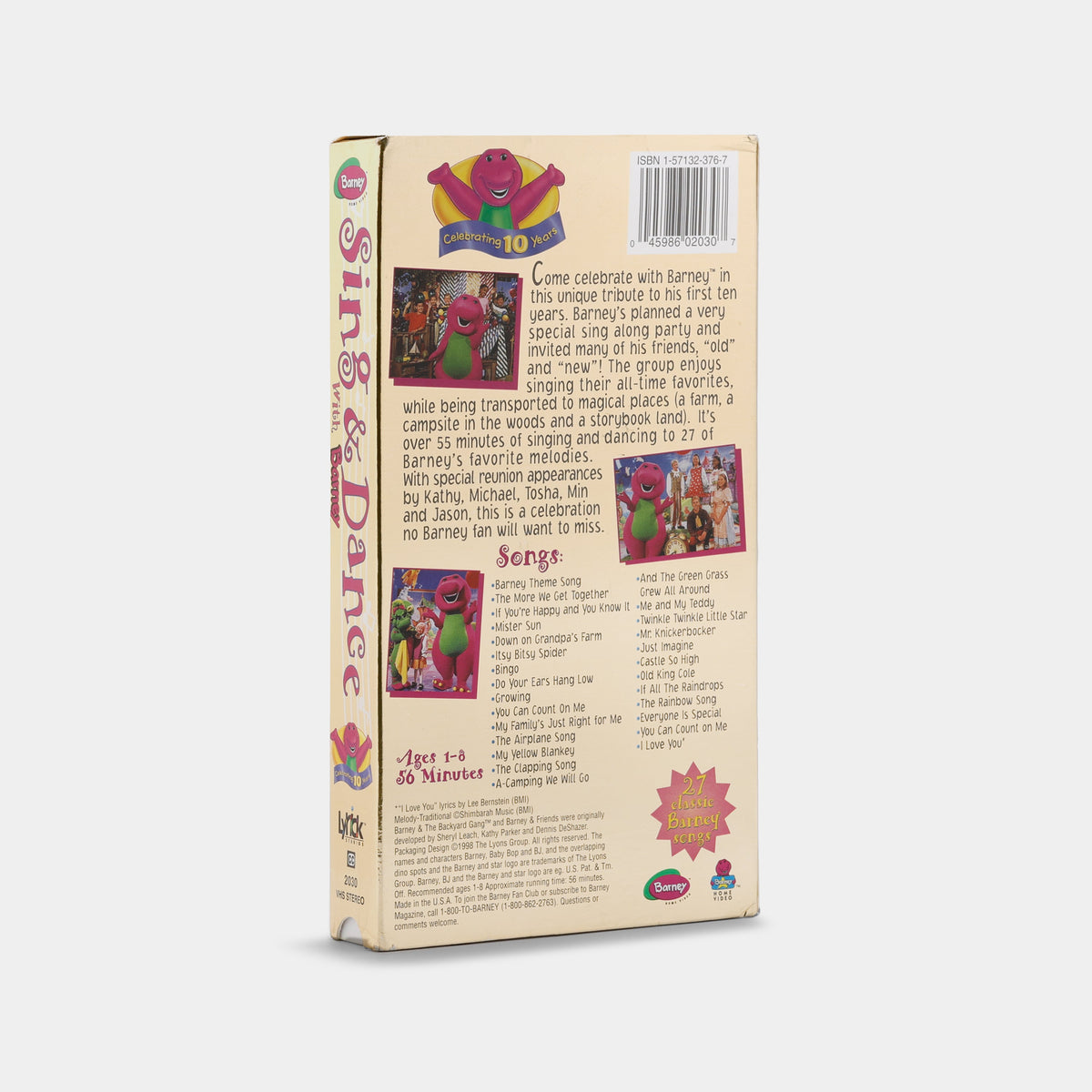 Sing & Dance With Barney VHS Tape