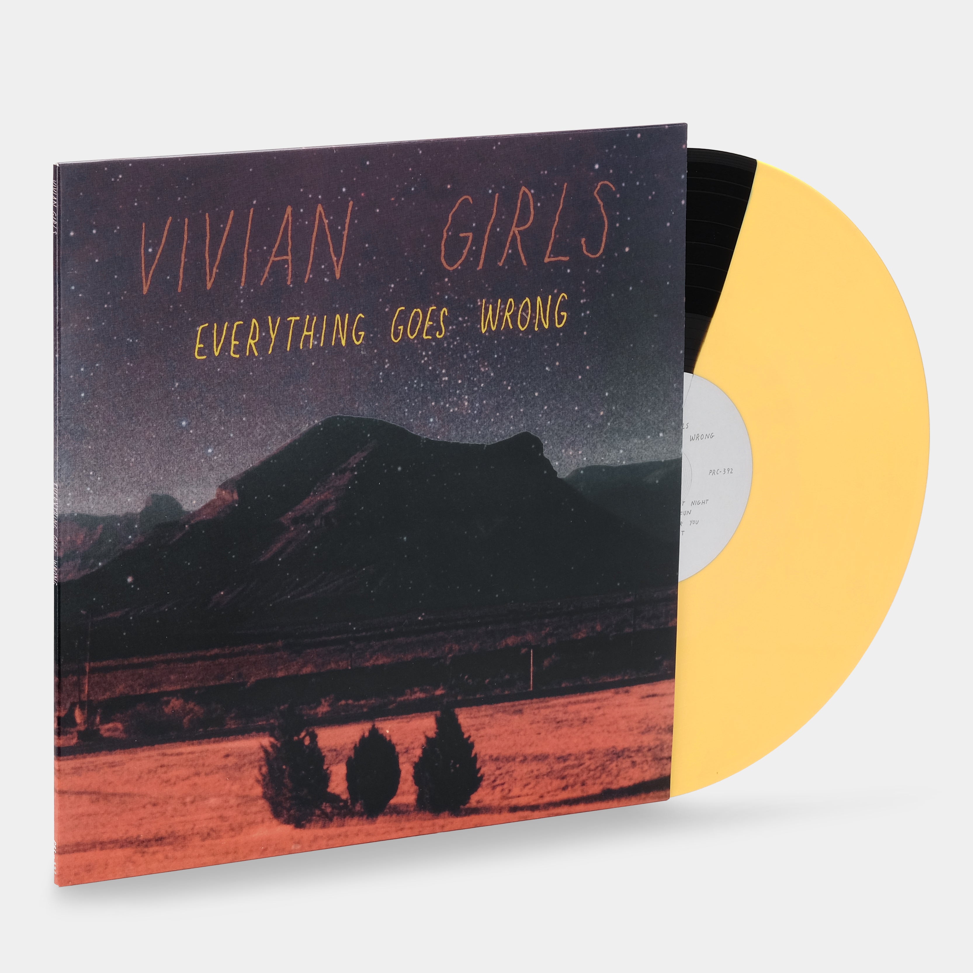 Vivian Girls - Everything Goes Wrong LP Black & Yellow Split Vinyl Record