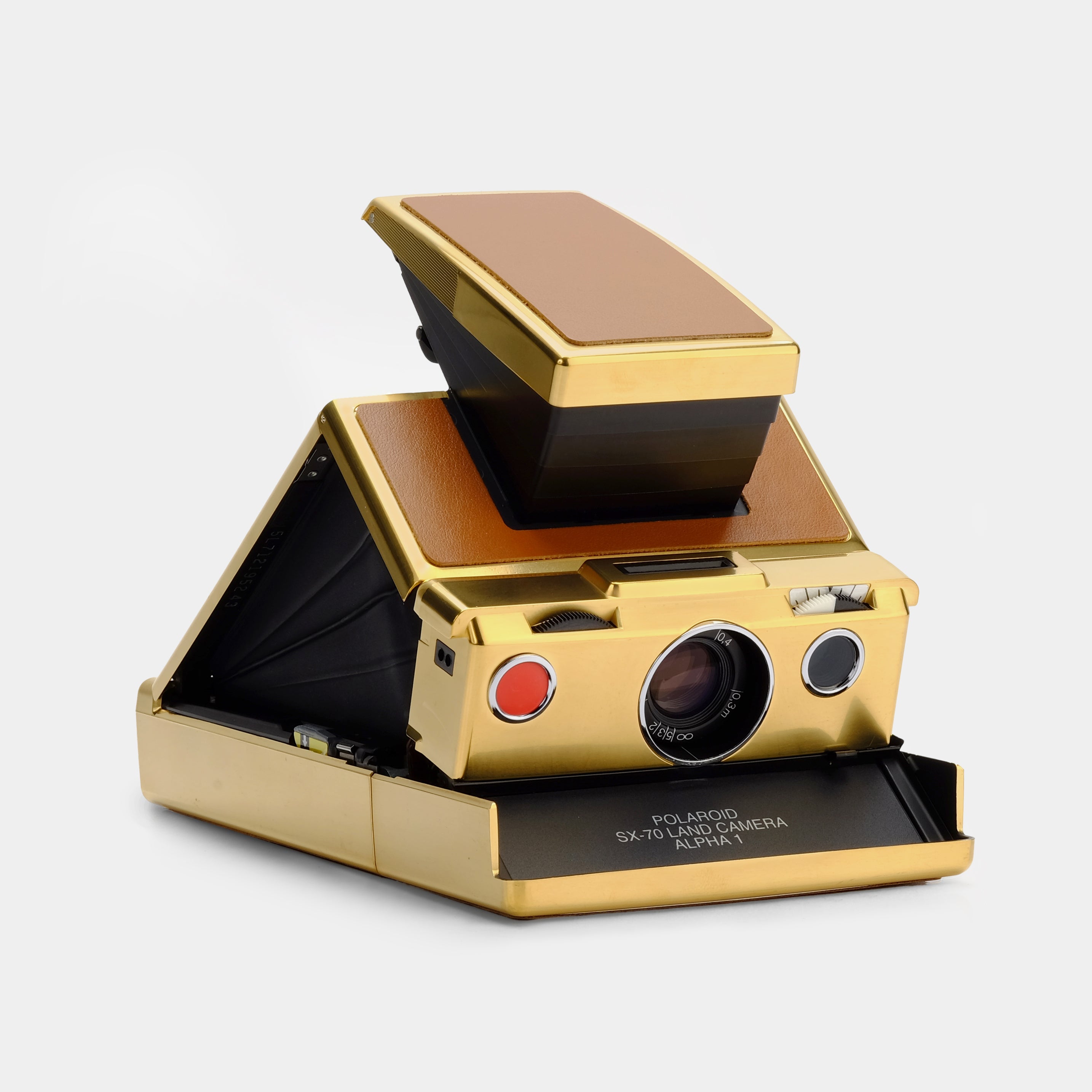 Polaroid SX-70 Alpha Gold Plated Tan Leather Limited Edition Folding Instant Film Camera