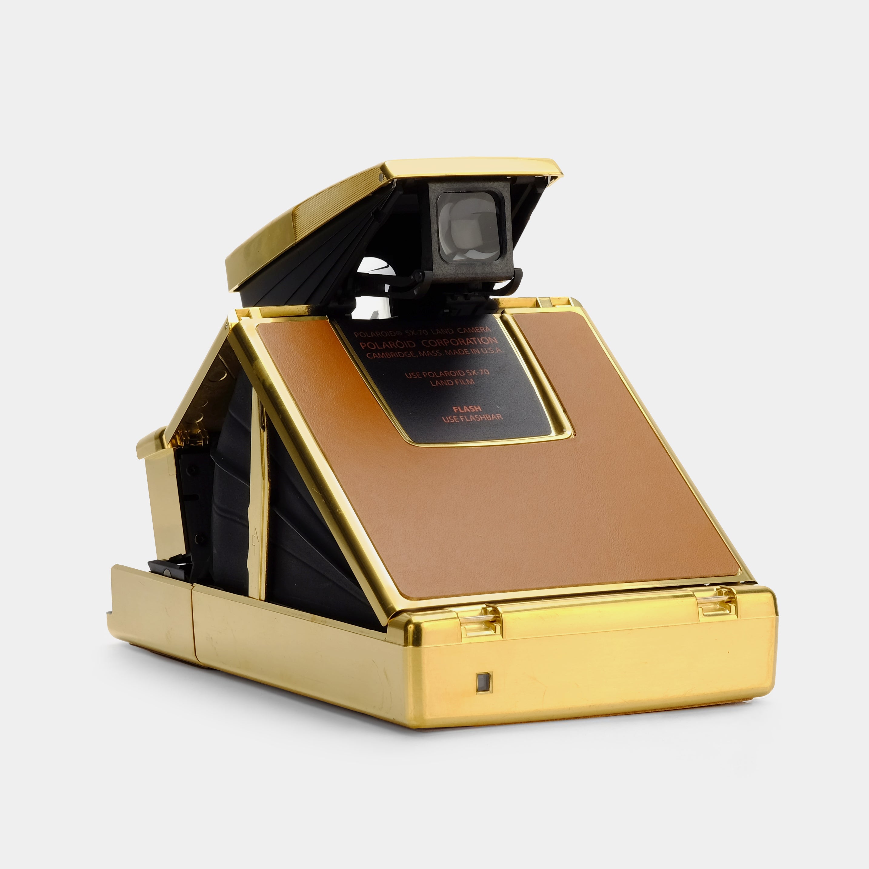 Polaroid SX-70 Alpha Gold Plated Tan Leather Limited Edition Folding Instant Film Camera