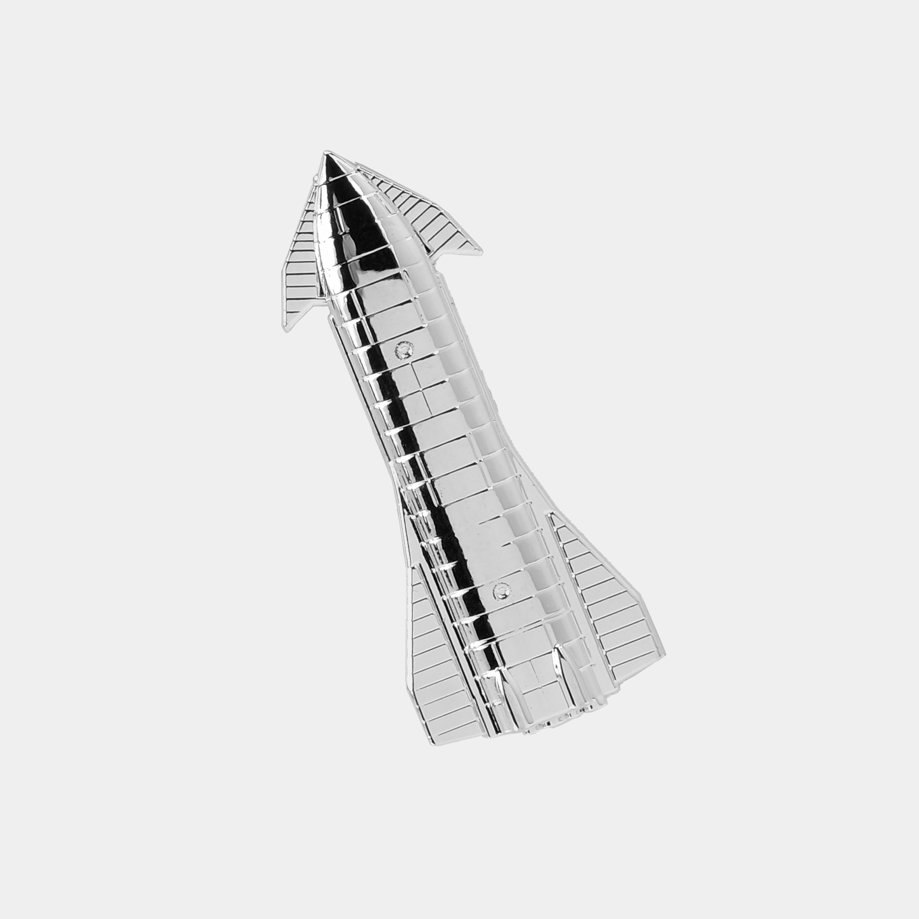 SpaceX Starship 3D Silver-Plated Brass Pin