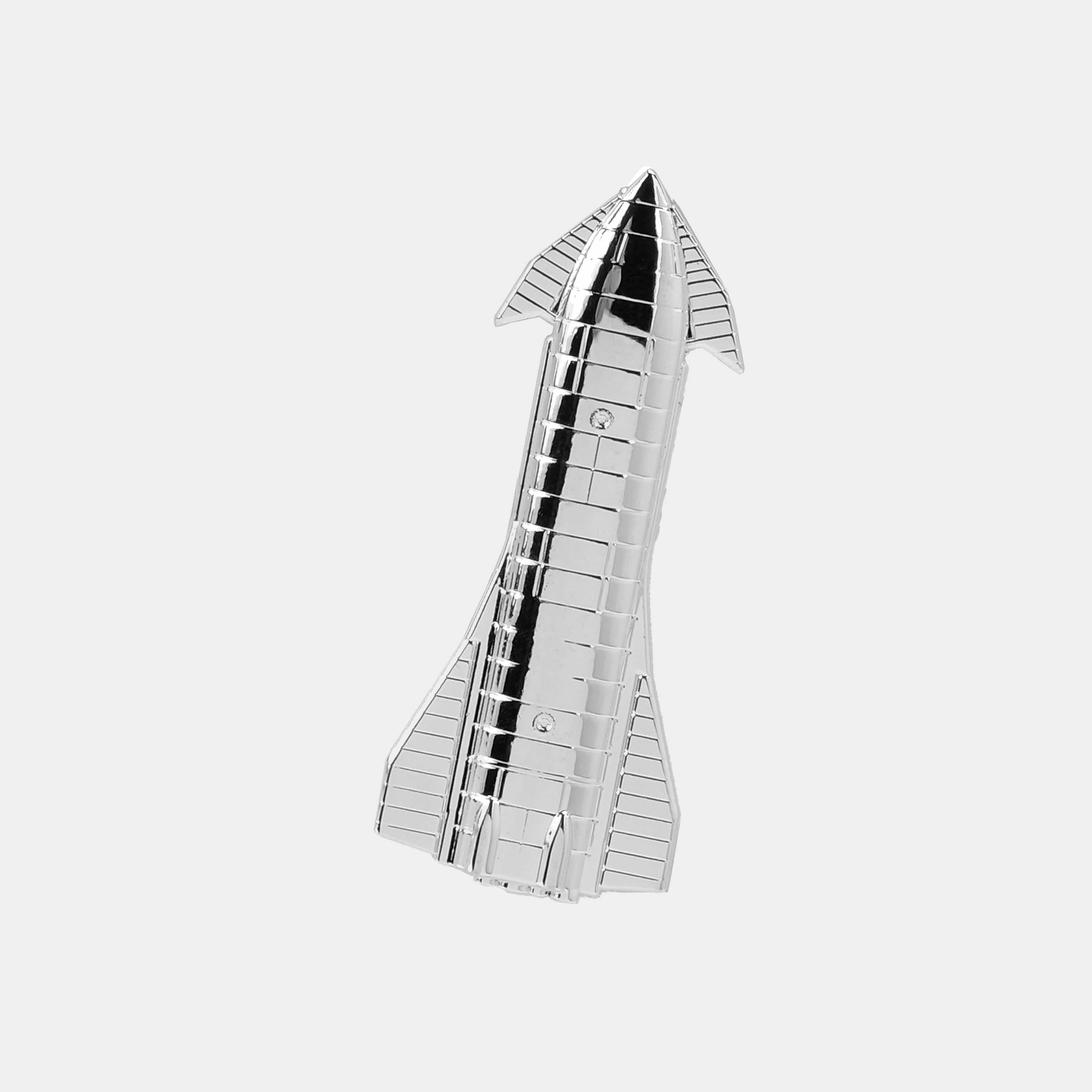 SpaceX Starship 3D Silver-Plated Brass Pin