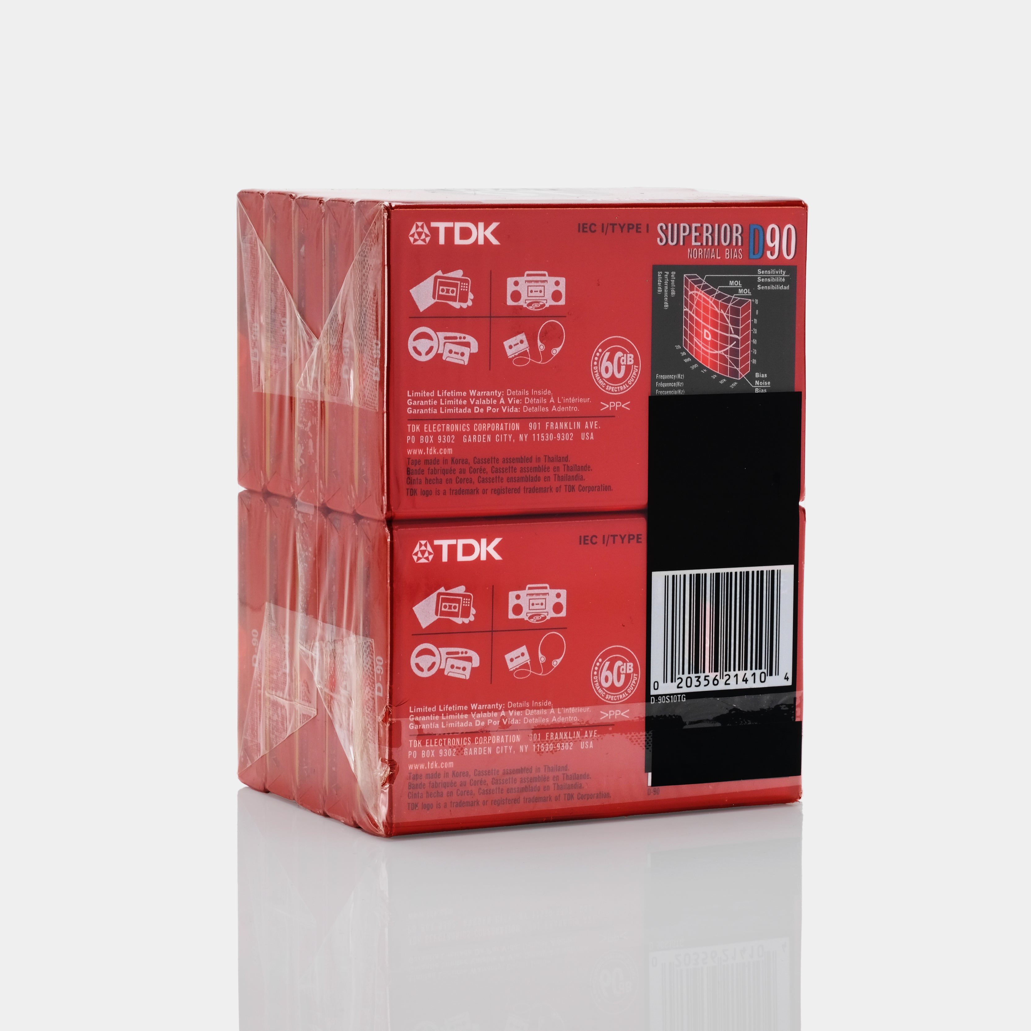 TDK Superior D90 Type I Blank Recordable Cassette Tapes (10 Pack)