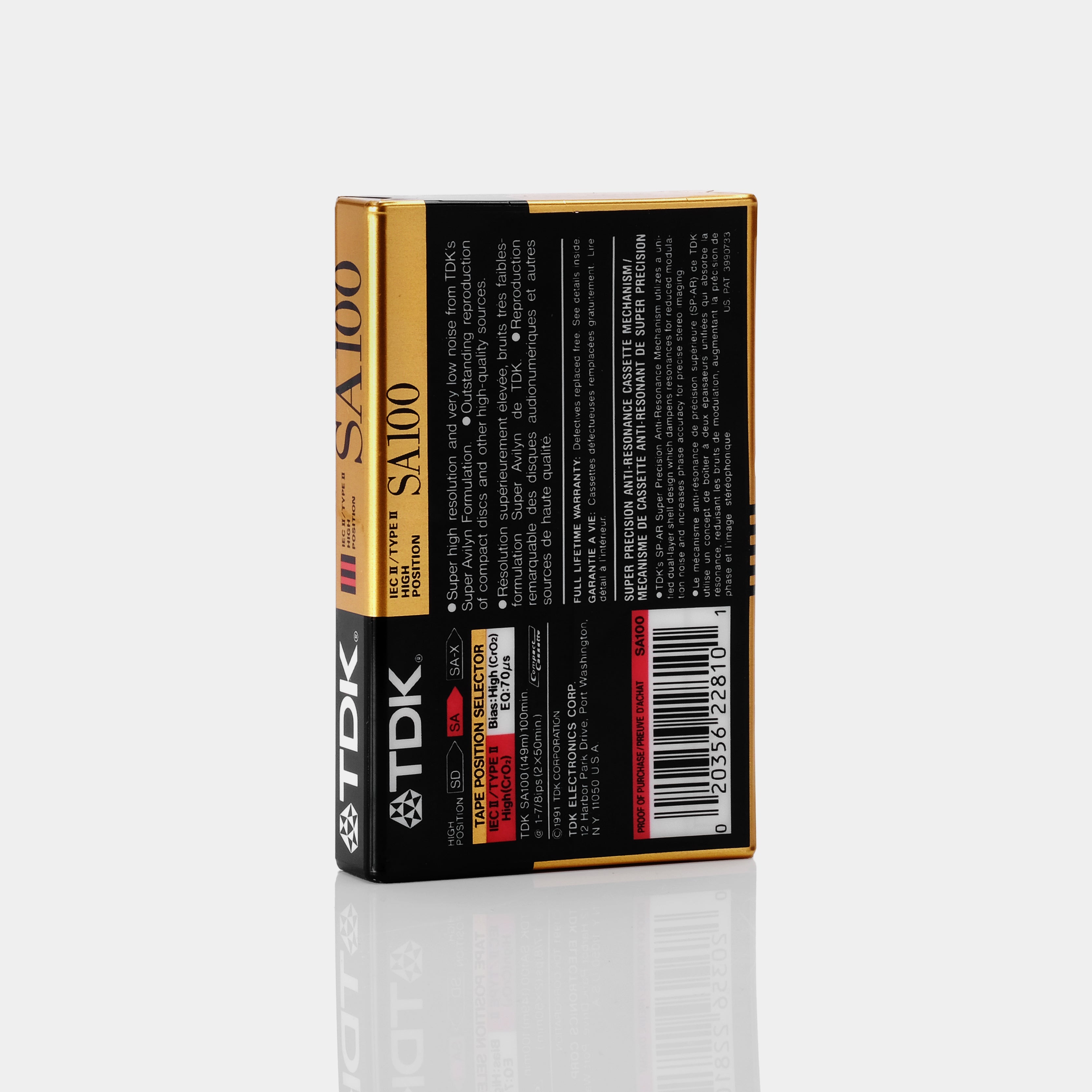 TDK SA100 Type II 100 Min Blank Cassette Tape