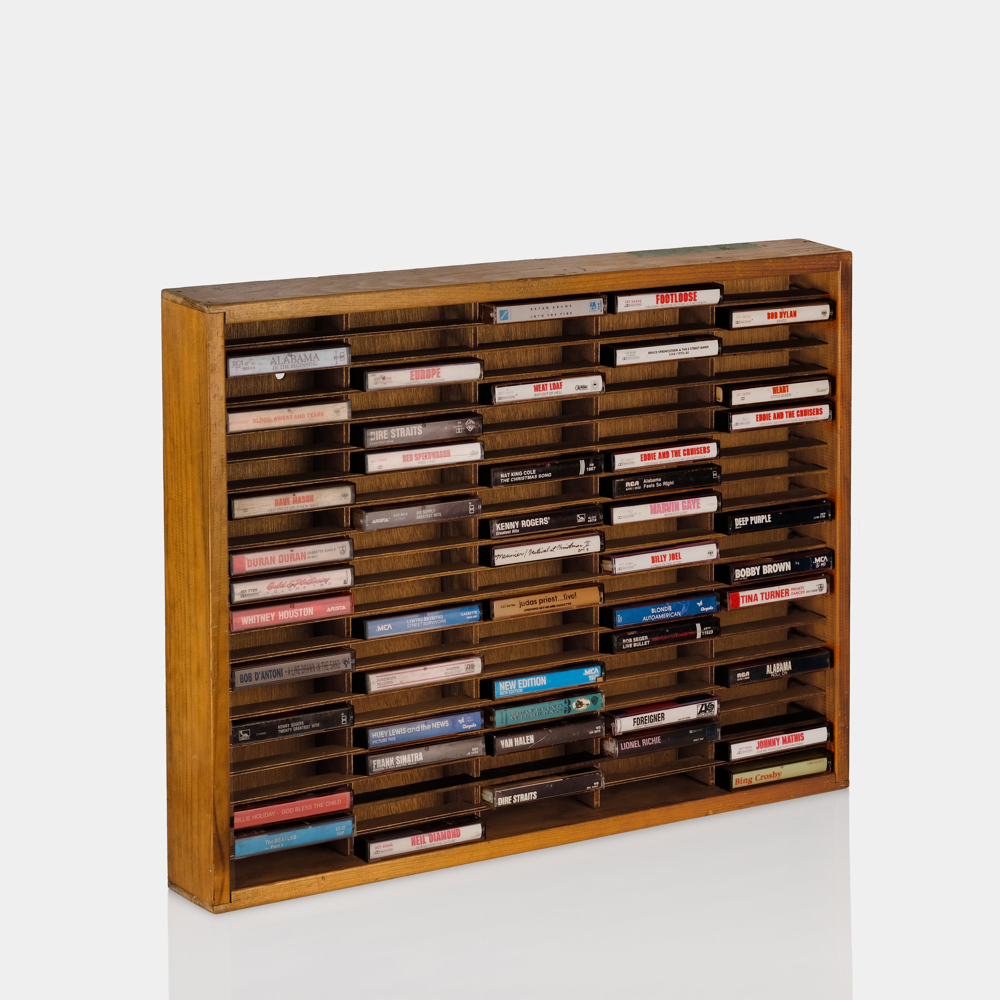 Napa Valley Box Company Wood Cassette Storage Shelf for 100 Cassettes