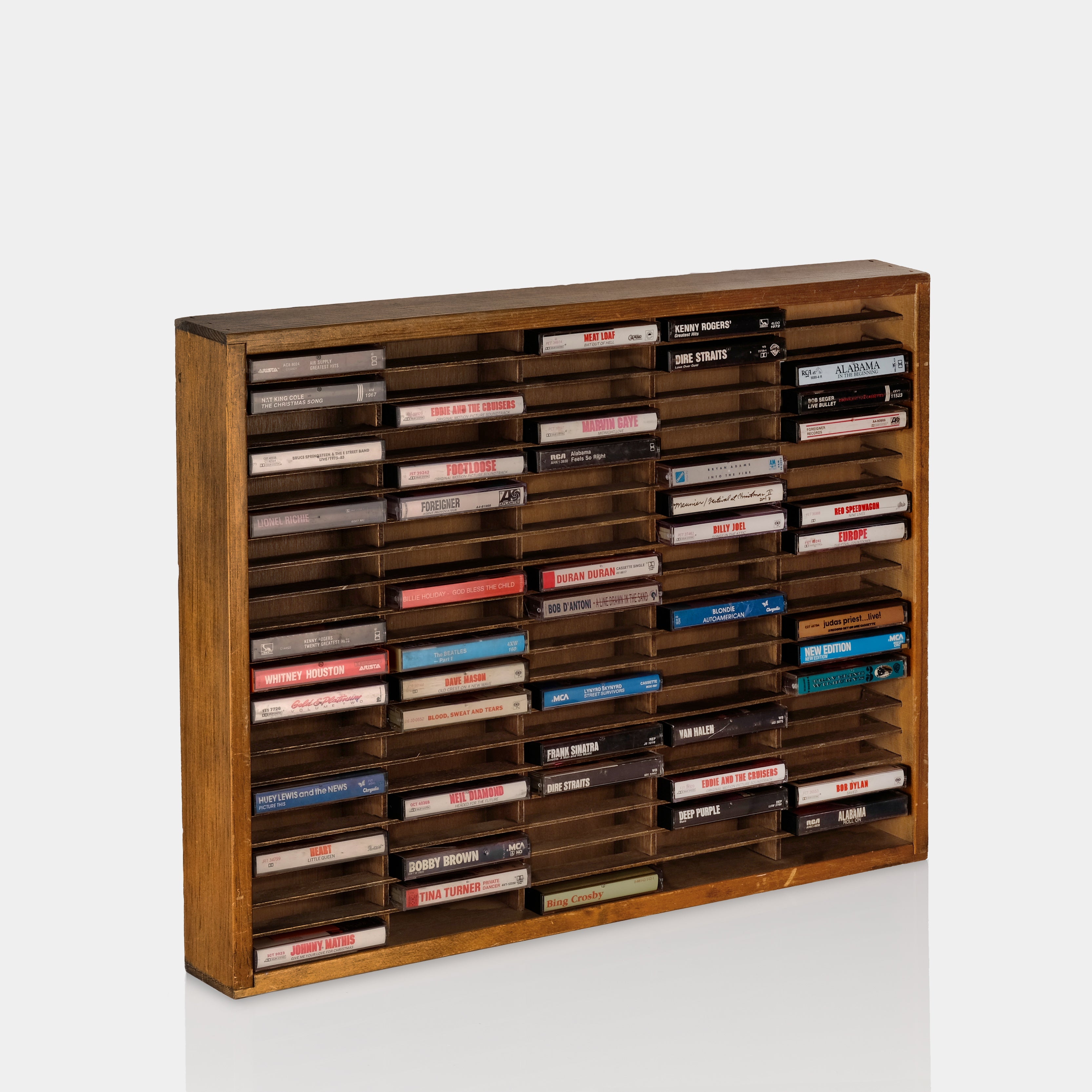 Napa Valley Box Company Dark Wood Cassette Storage Shelf for 100 Cassettes