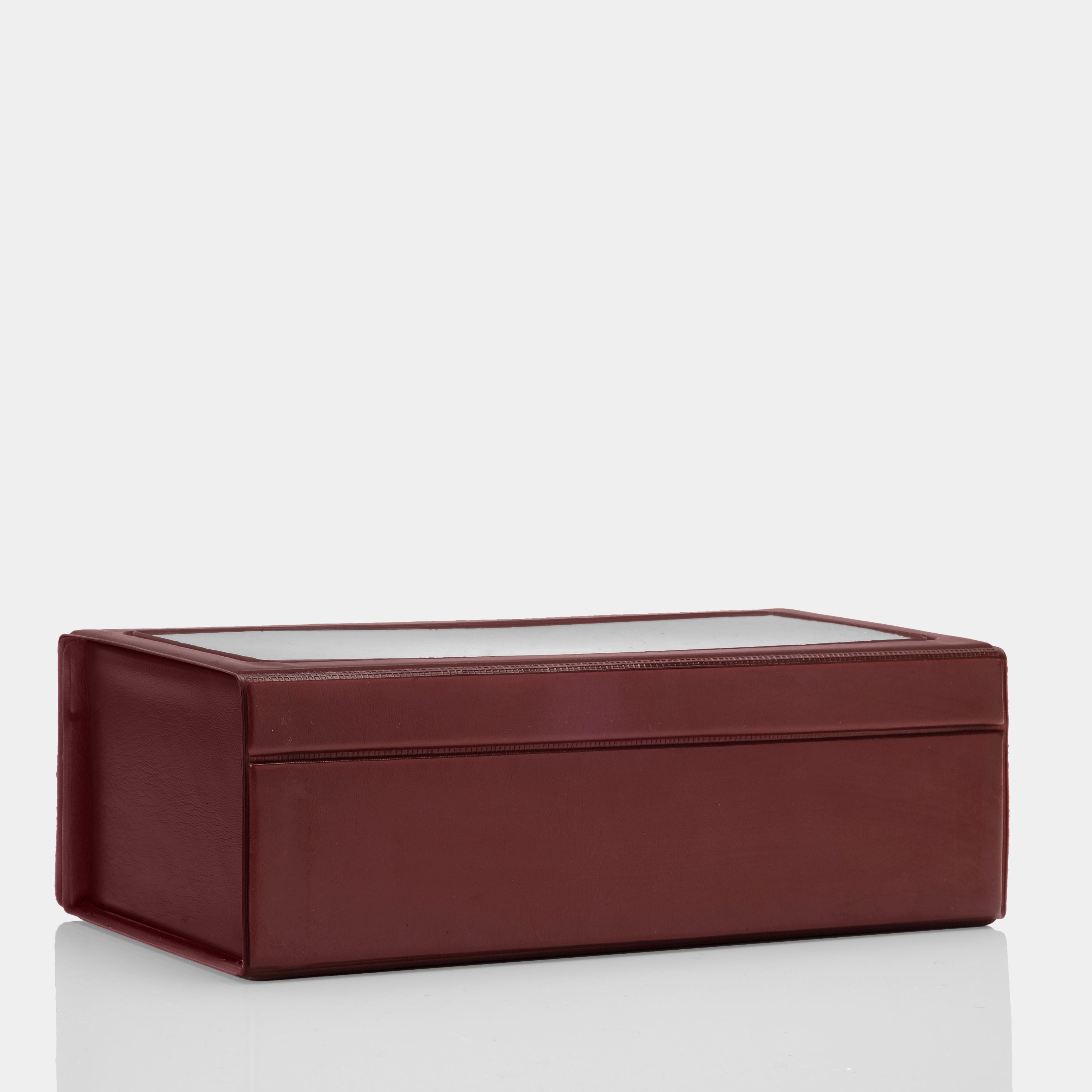 Maroon Cassette Storage Carrying Case with Handle