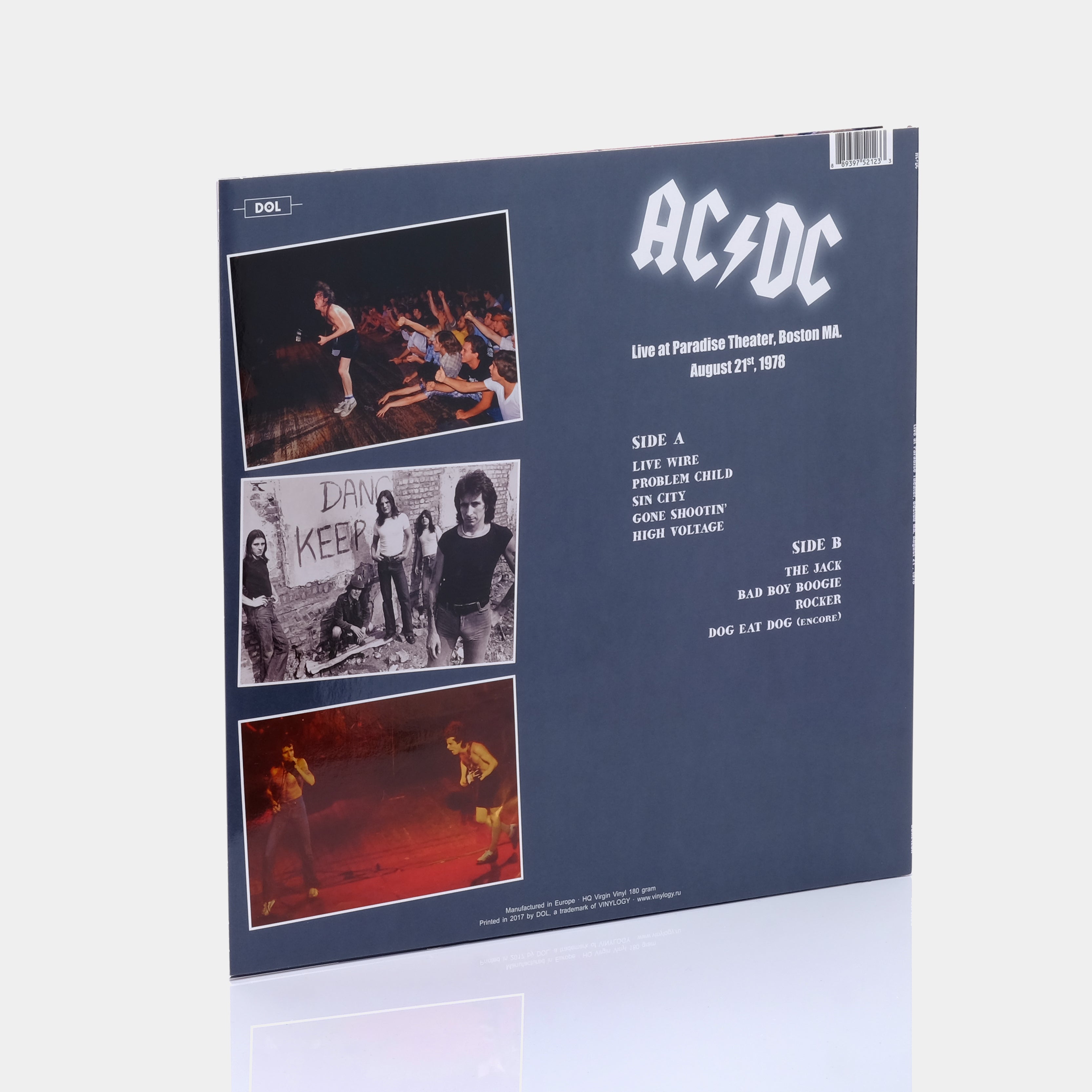 AC/DC - Live At Paradise Theater, Boston MA August 21st, 1978 LP Blue Vinyl Record