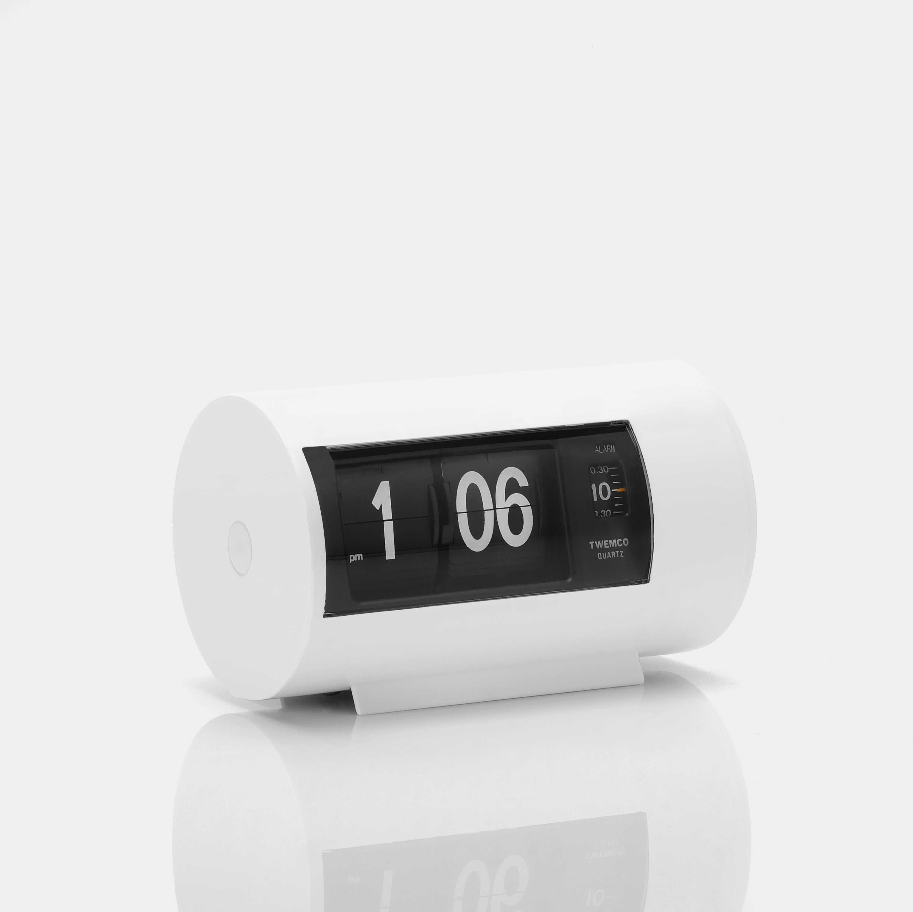 Twemco AP-28 White Analog Flip Clock with Alarm