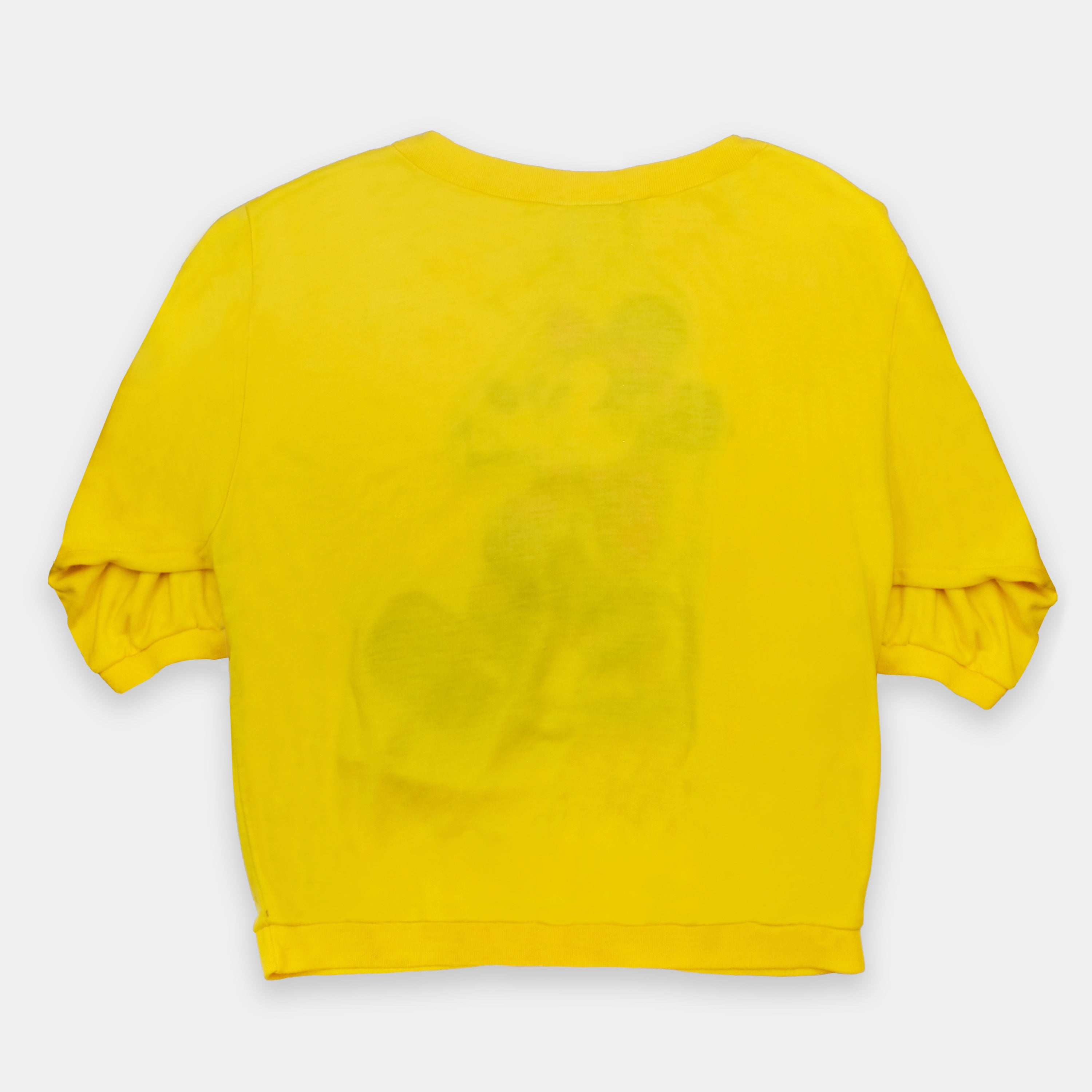 Vintage Sunday Comics Mickey Mouse Yellow 3/4 Length Sweatshirt