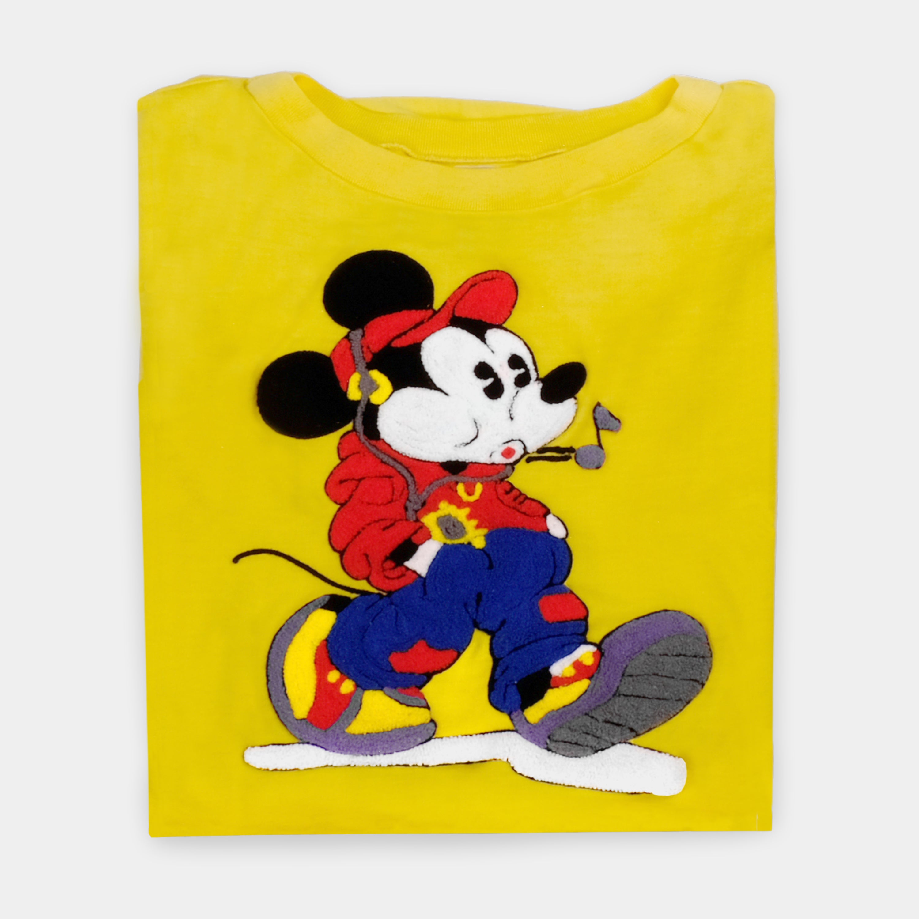 Vintage Sunday Comics Mickey Mouse Yellow 3/4 Length Sweatshirt