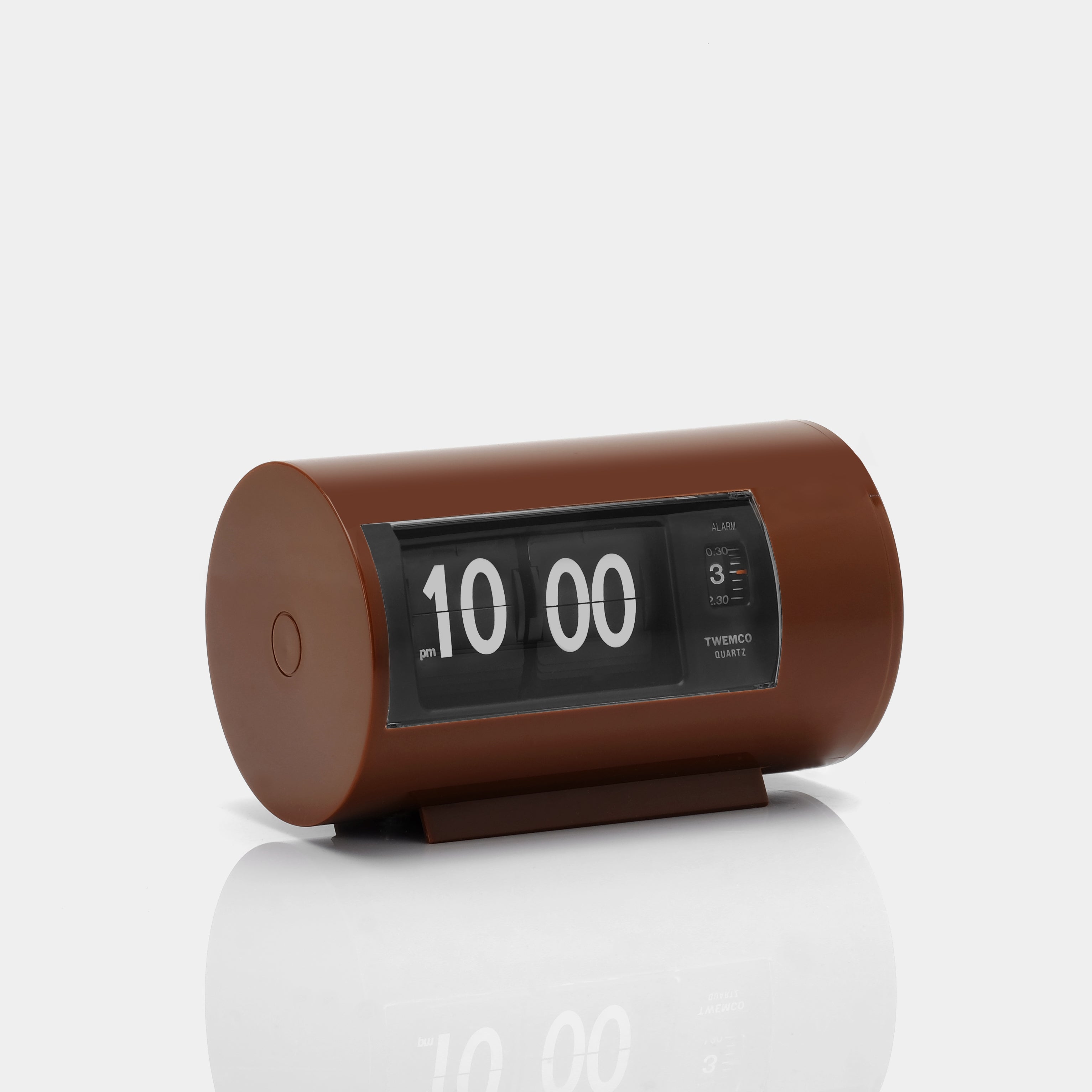 Twemco AP-28 Brown Analog Flip Clock with Alarm