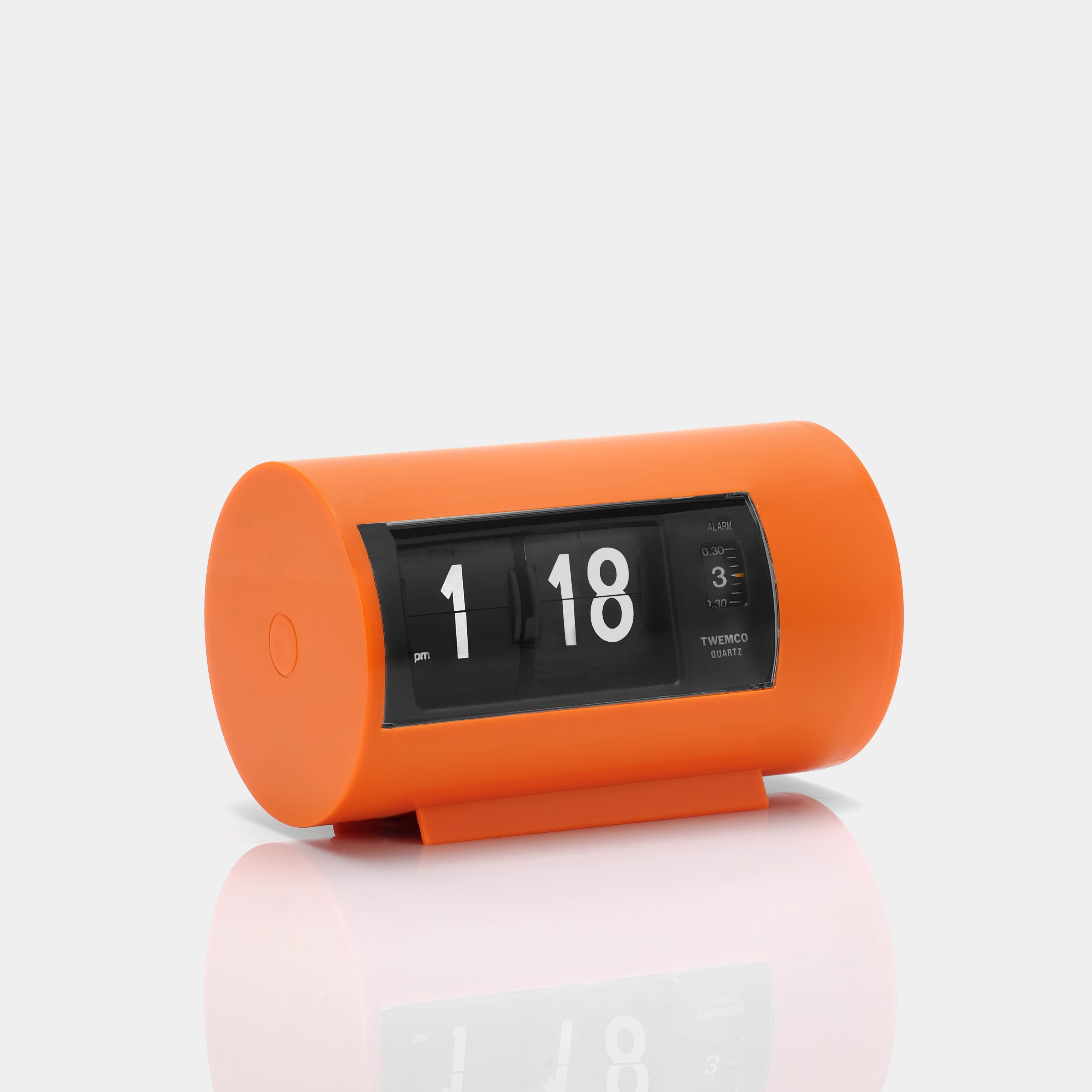 Twemco AP-28 Orange Analog Flip Clock with Alarm