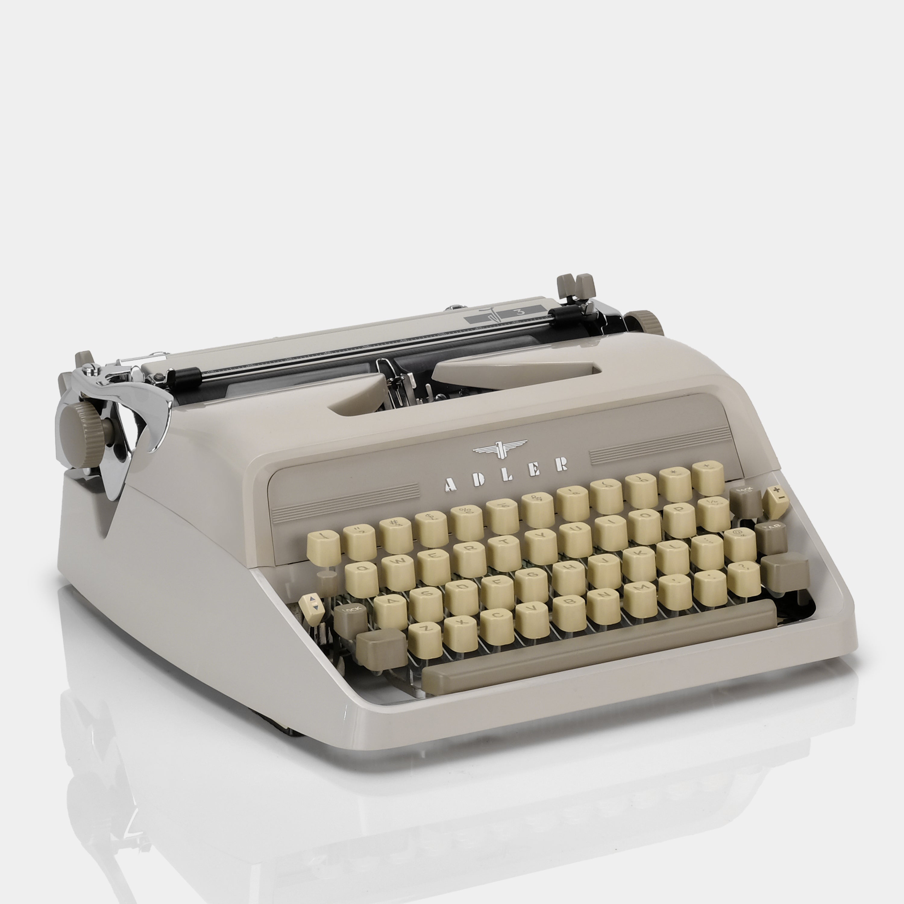 Adler J3 Beige Manual Typewriter and Case