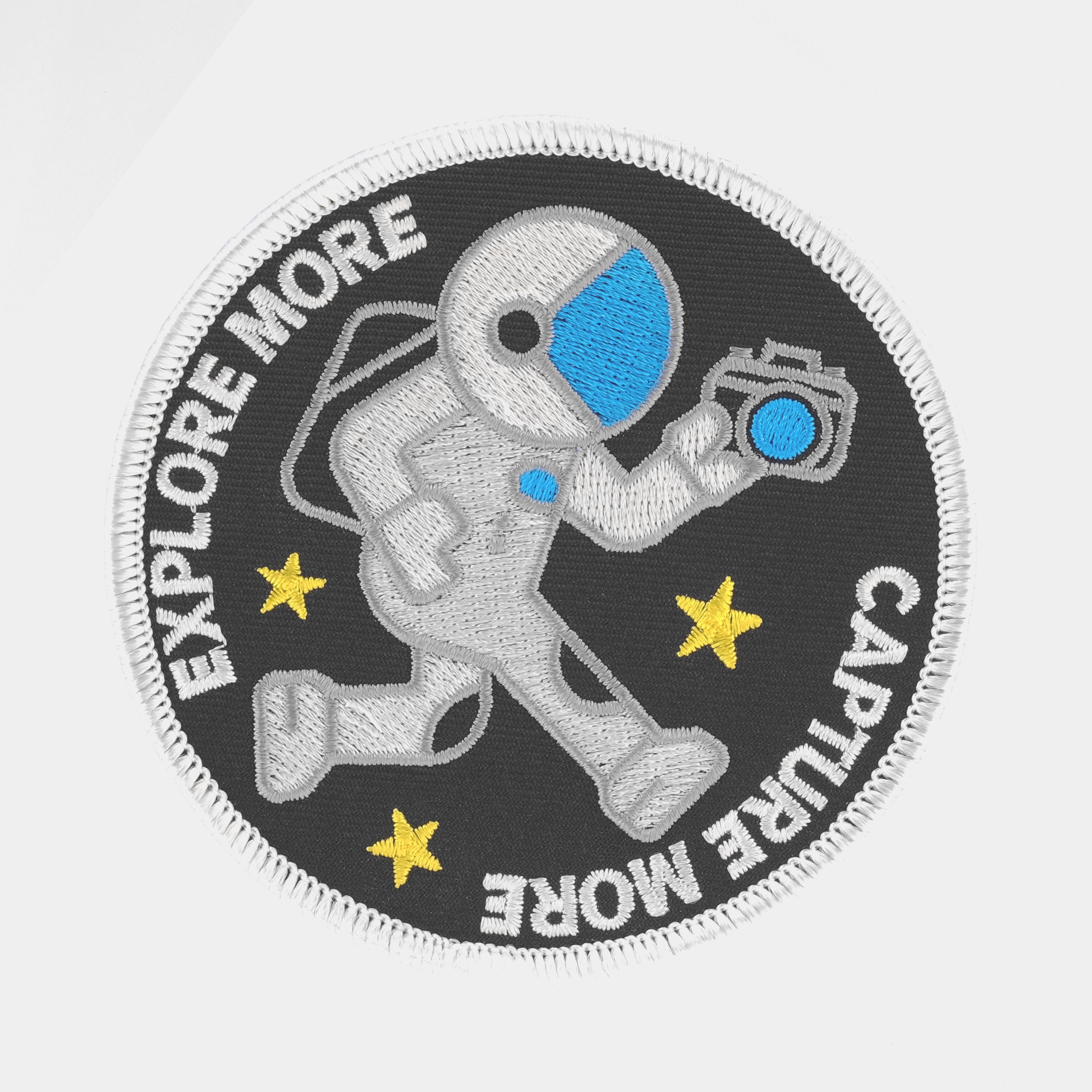 Explore More, Capture More Spaceman Sticker Patch