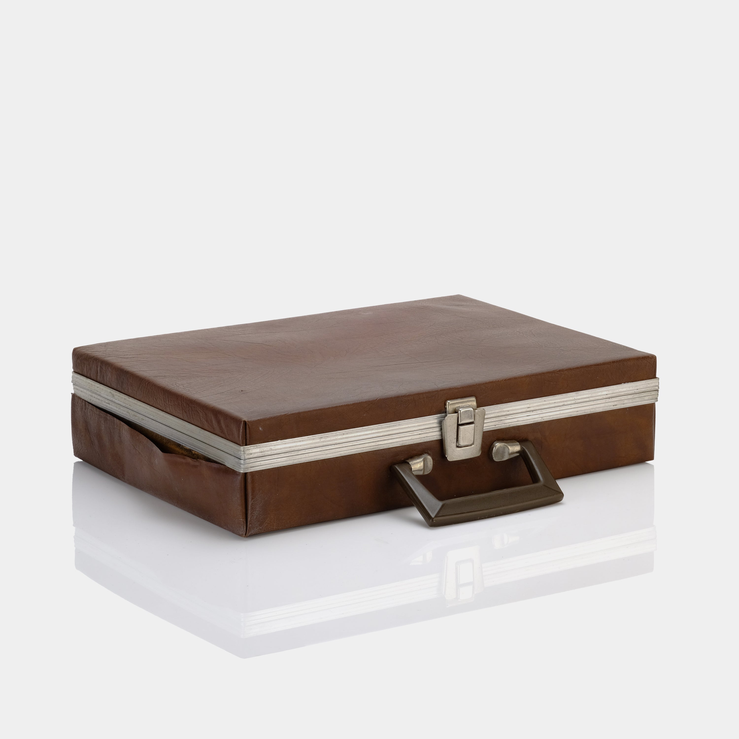 Brown Faux Leather Cassette Storage Suitcase (B-Grade)