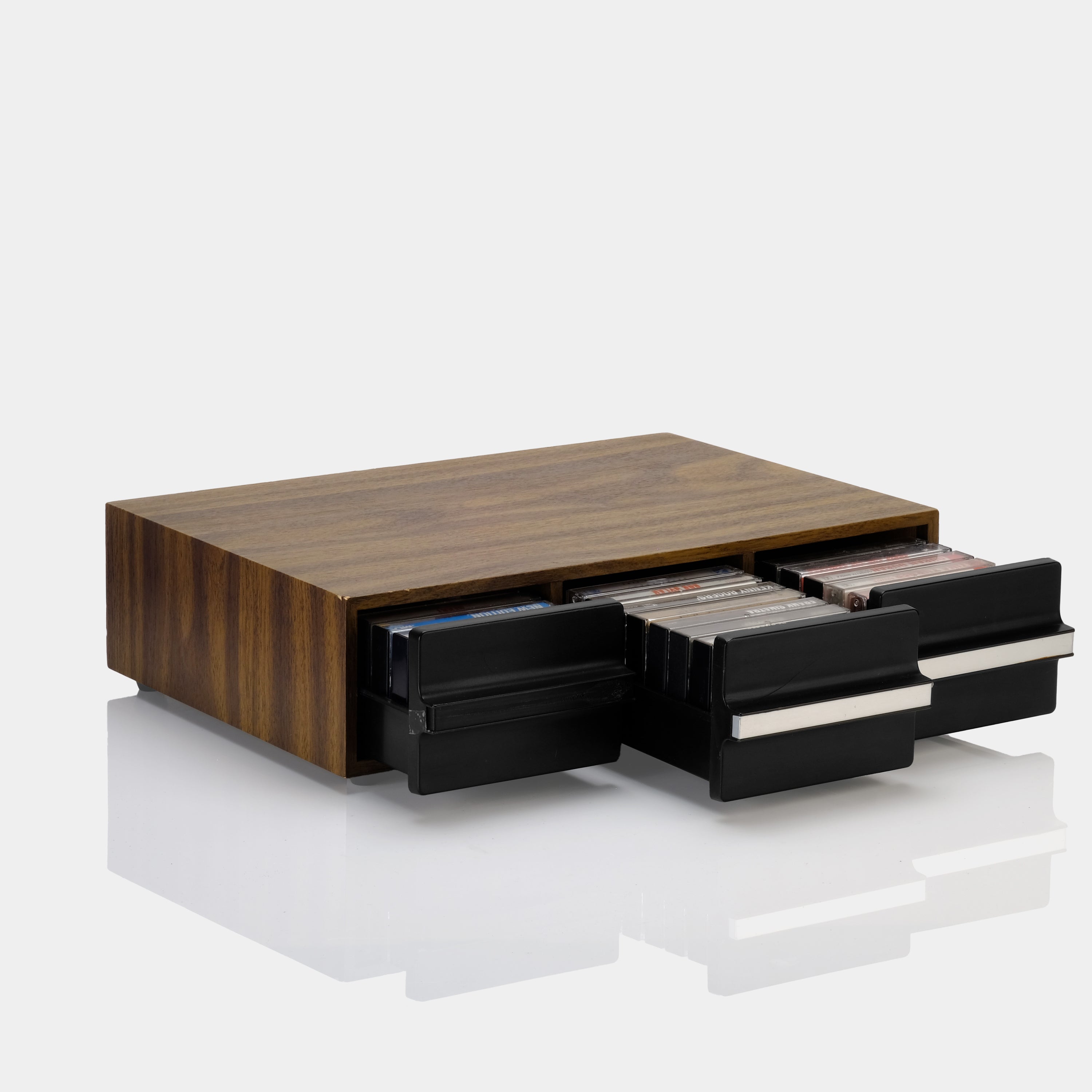 Wood Veneer Cassette Tape Storage Drawers (B-Grade)