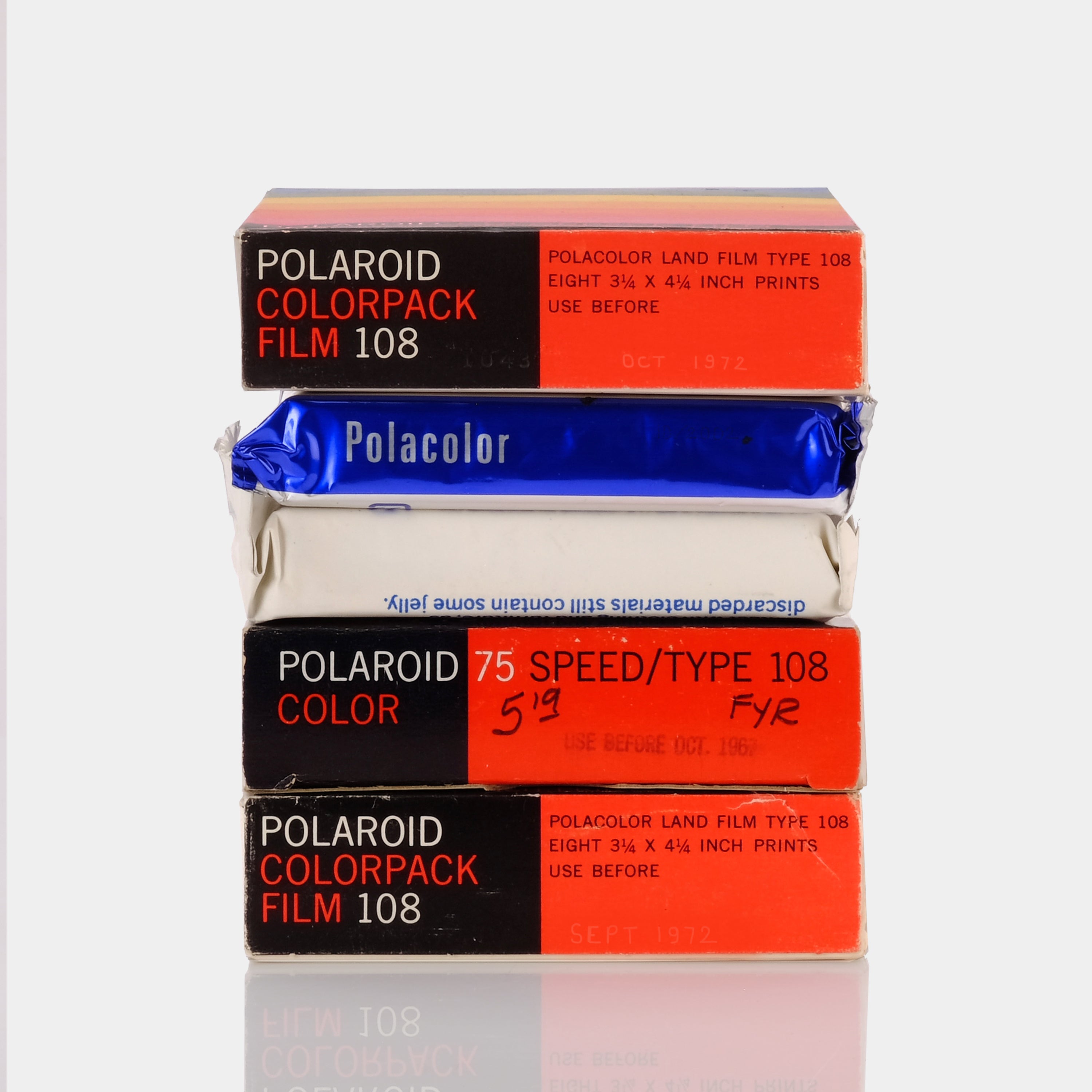 Lot of 5 Miscellaneous Expired Polaroid Packfilm Type 100 Film Packs